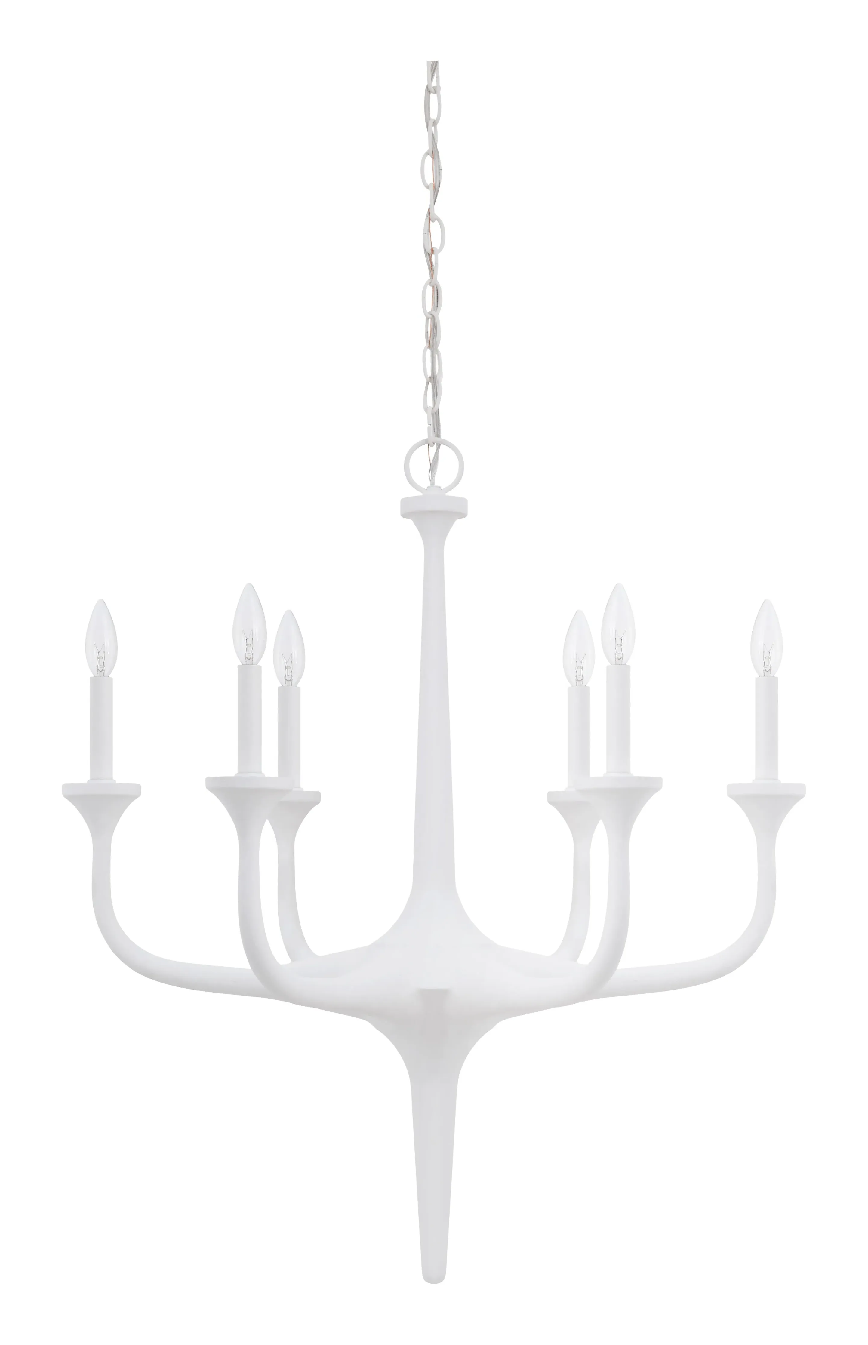 Hilliard 6-Light Chandelier - White, Wrought Iron image