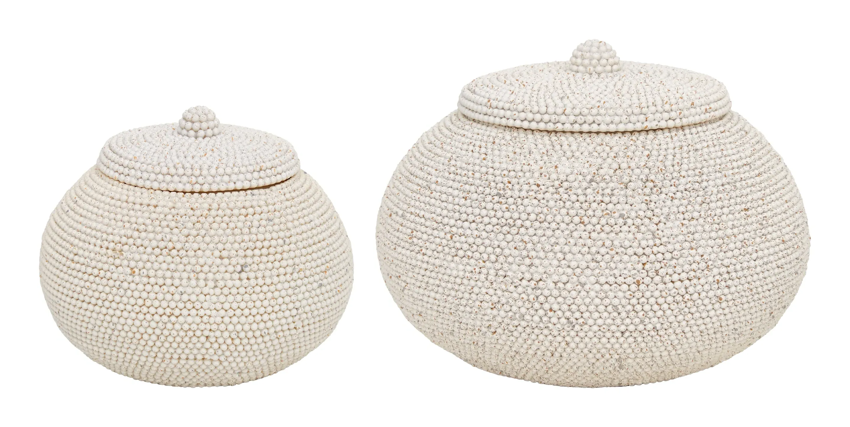 Imani Storage Jars - Ivory, Polyresin