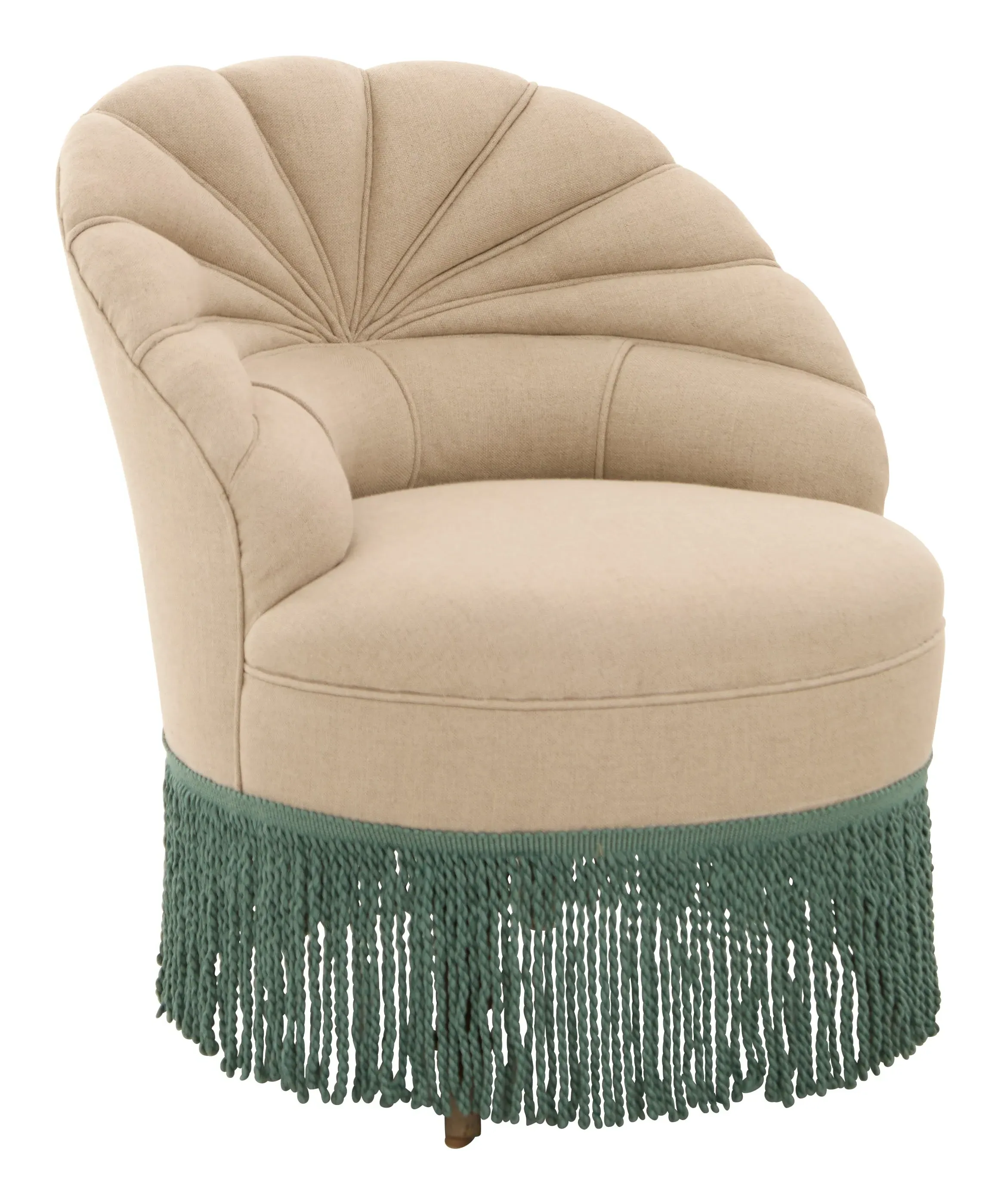Italian Shell Back Armchair - Natural, Linen image