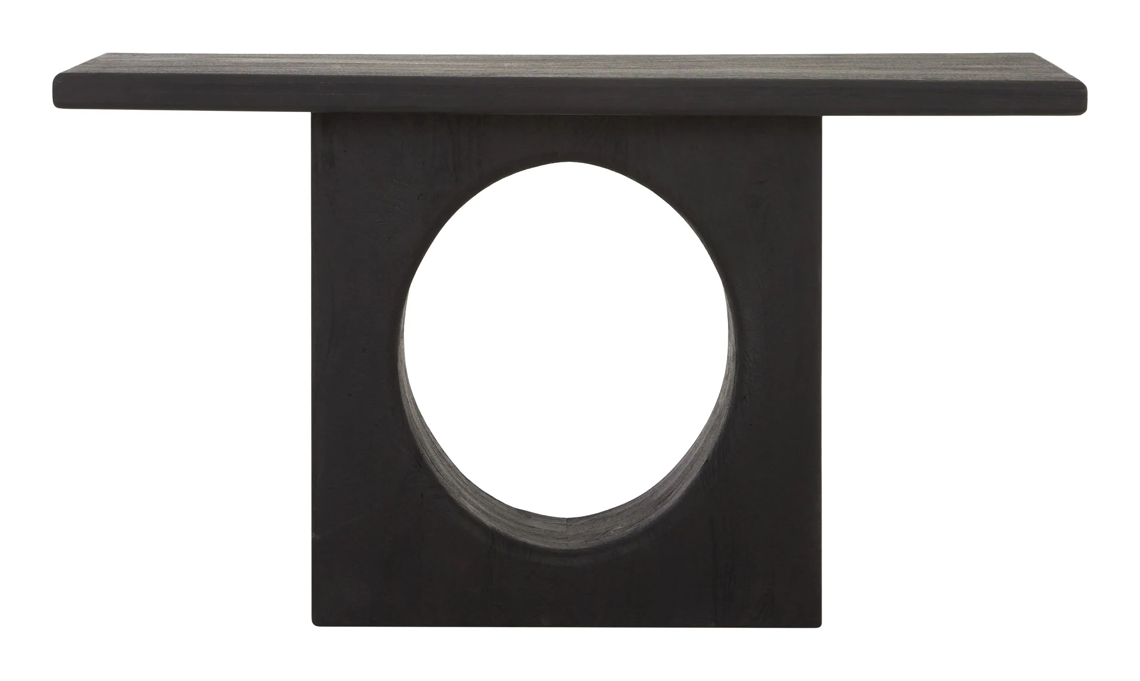 Jethro Console Table with Cut-Out - Charcoal Black, Mango Wood image