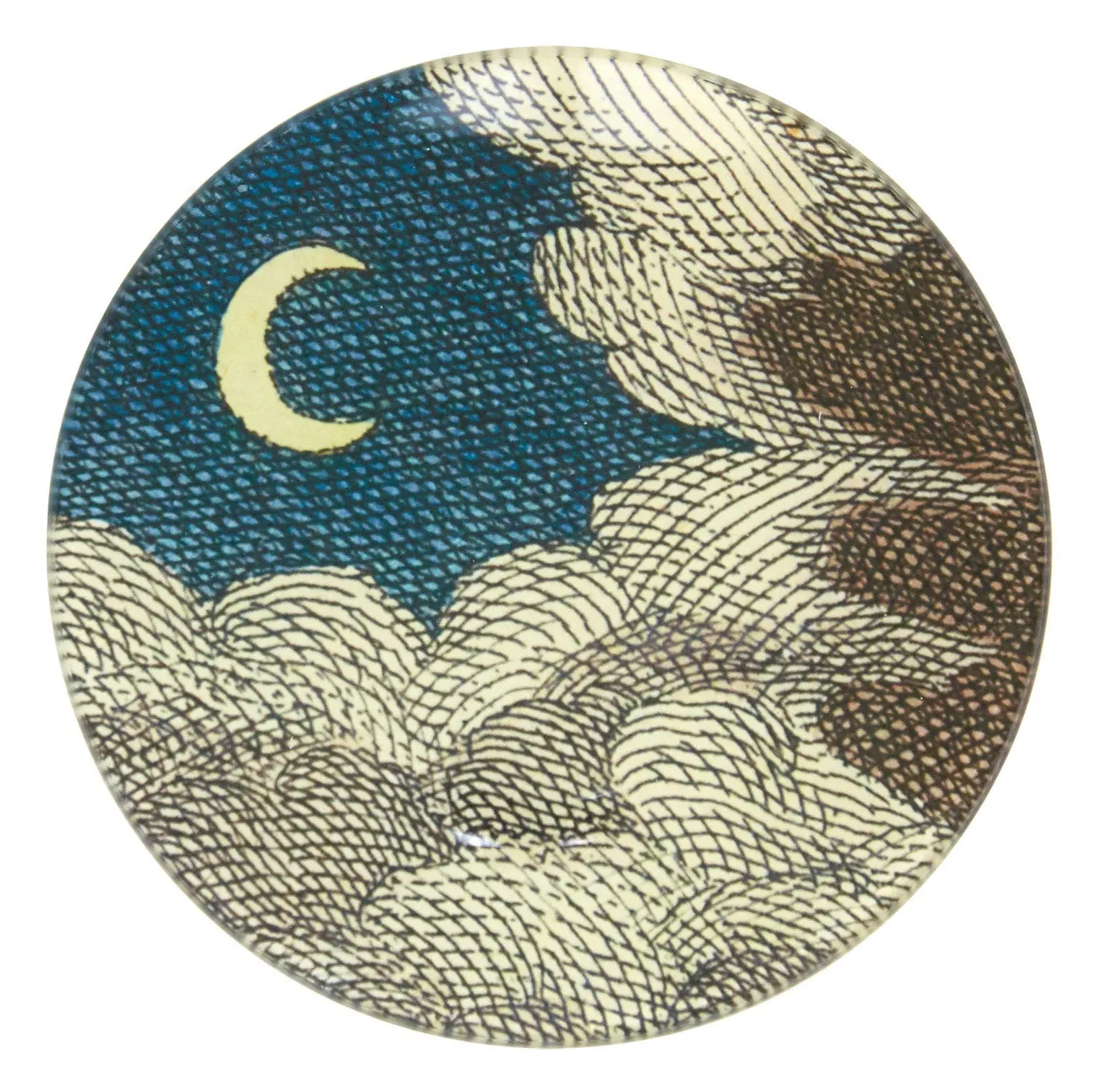 John Derian Clouds and Crescent Moon Plate - Glass image