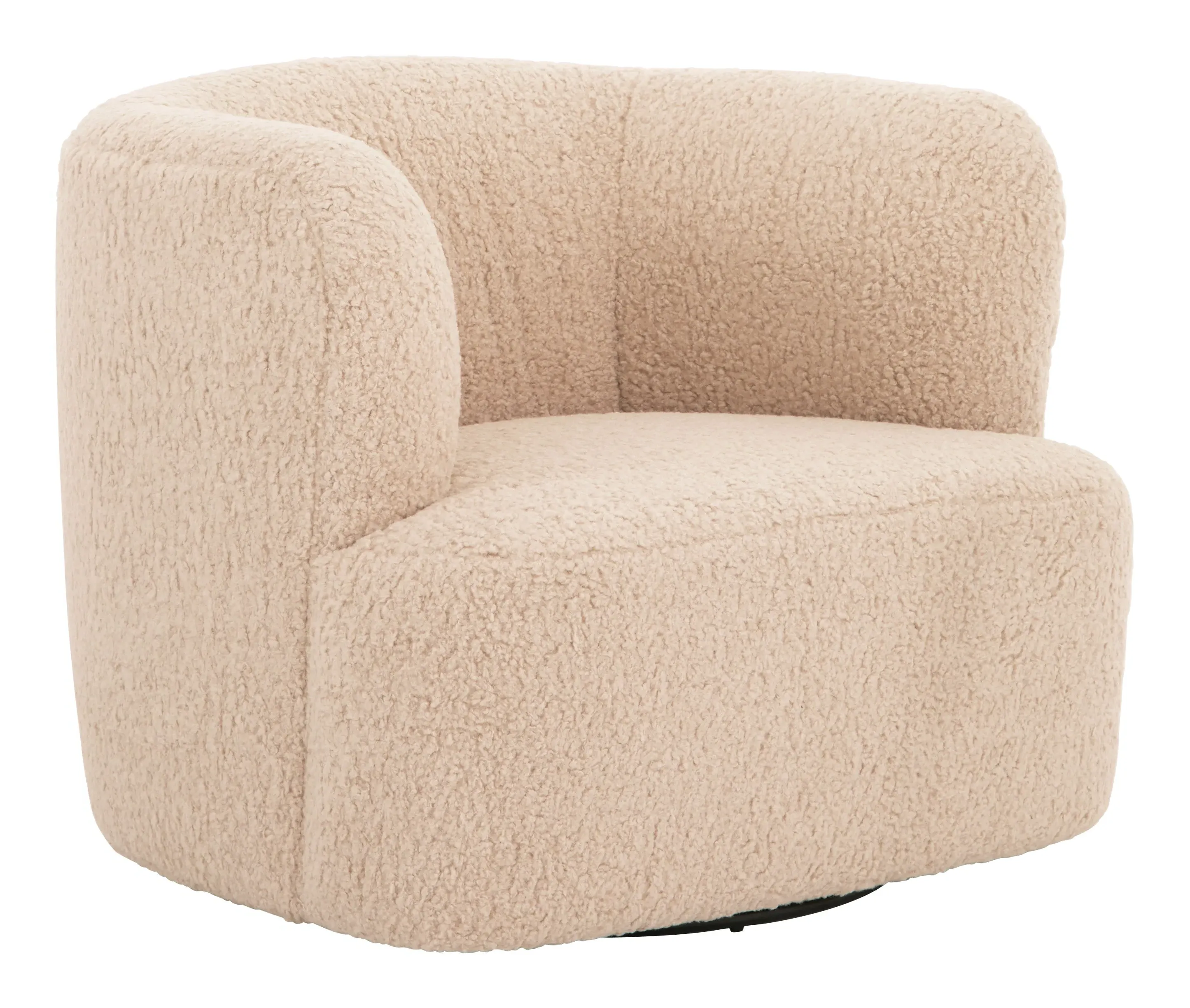 Kegan Swivel Chair - Champagne, Faux Shearling image