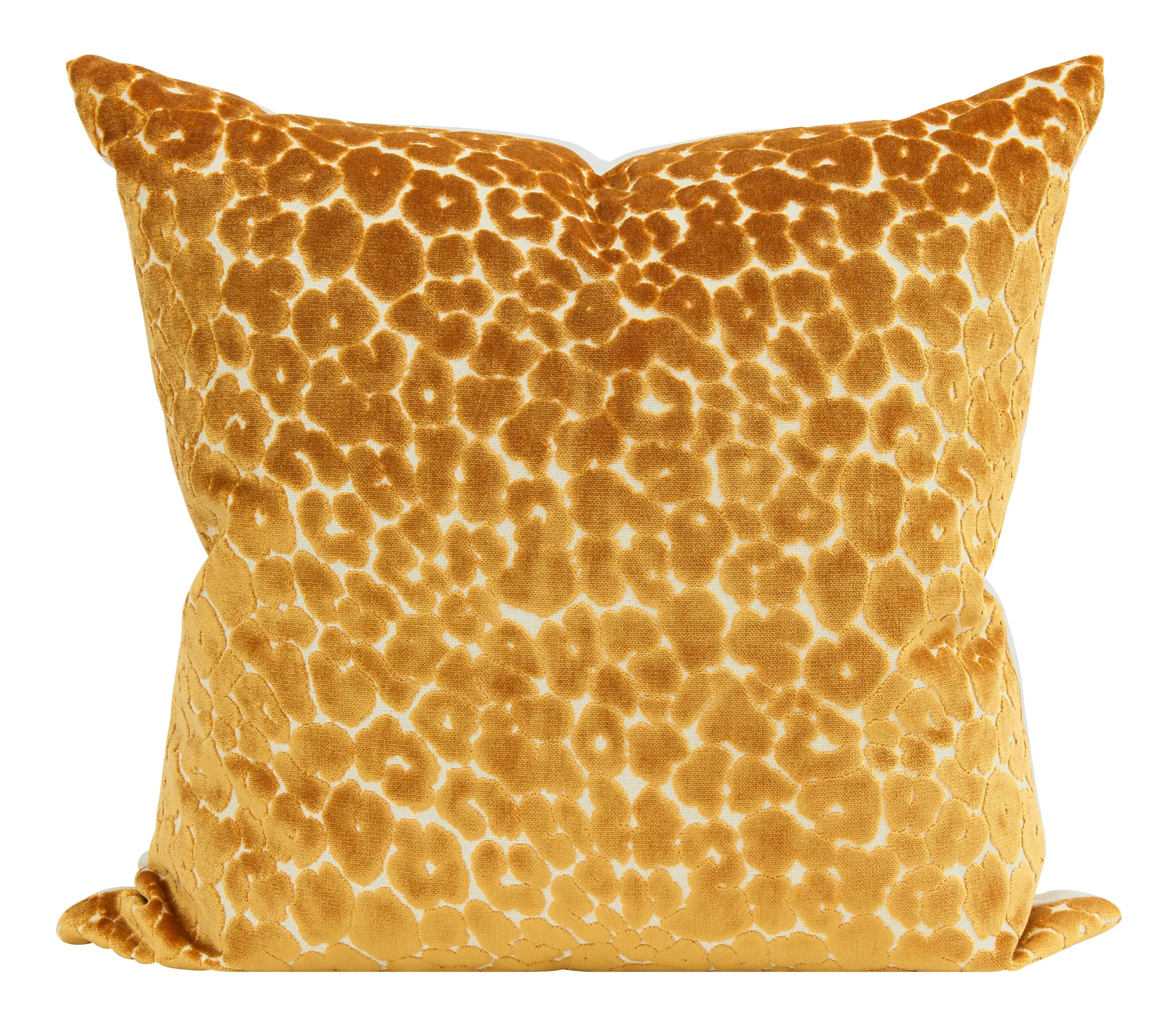 Kingsley Throw Pillow - Golden Amber, Cut Velvet