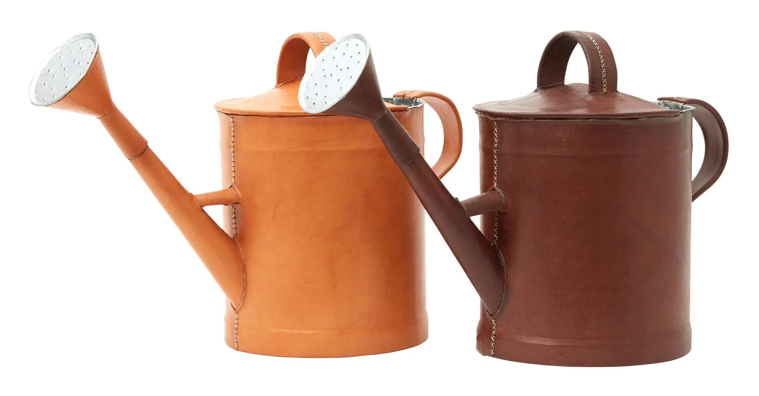 Leather Watering Can with Removable Spout - Aluminum