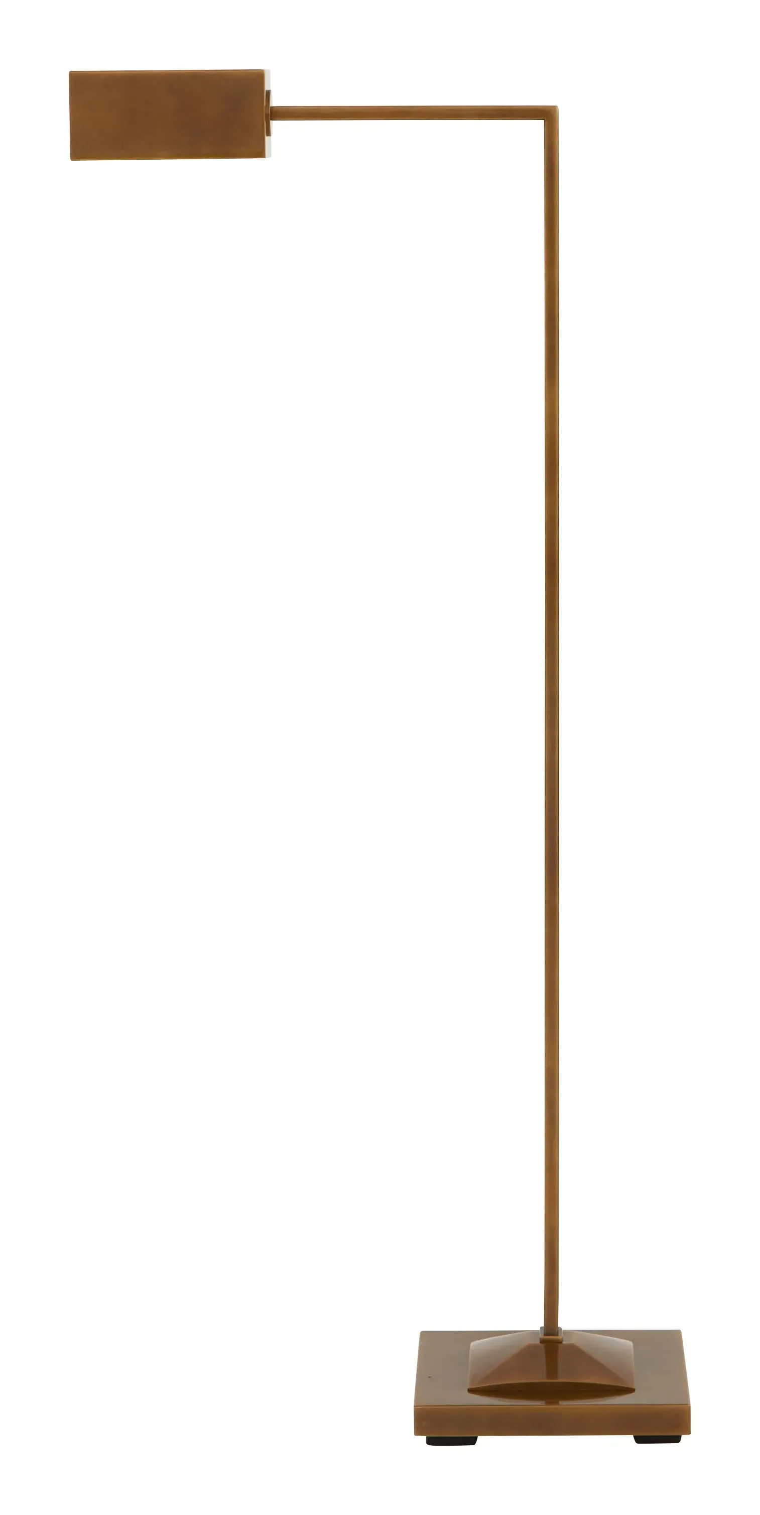 Leipzig Floor Lamp with L-Shaped Arm - Antiqued Brass, Wrought Iron image