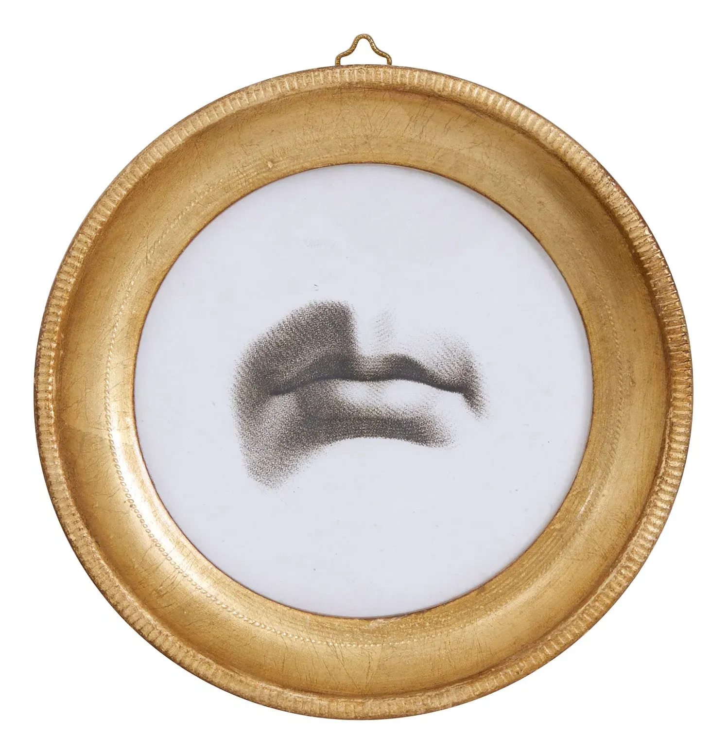 Les Levres Study Round Wall Art - Gilded Wood Frame image