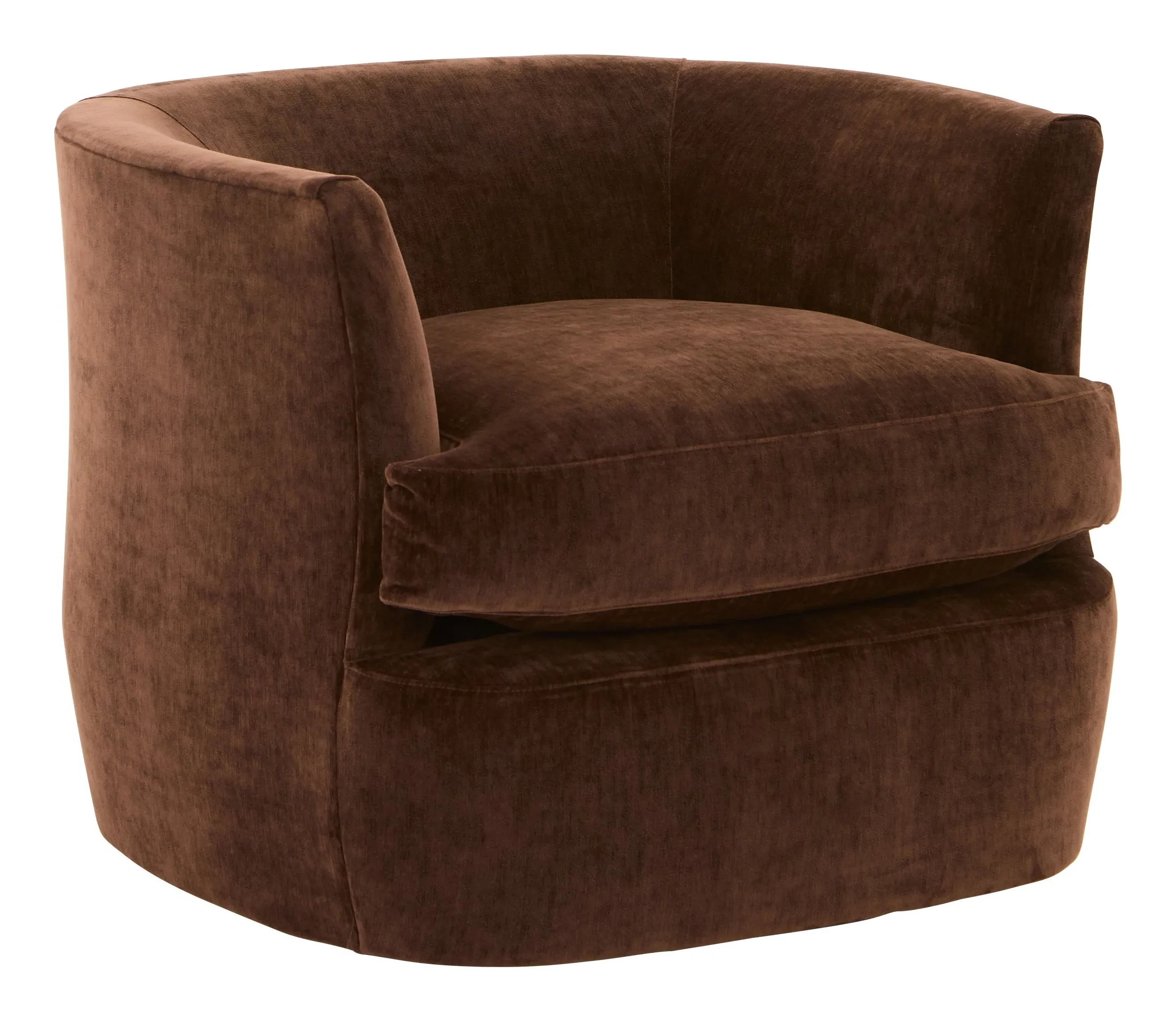 Lorna Swivel Chair - Brown, Velvet image
