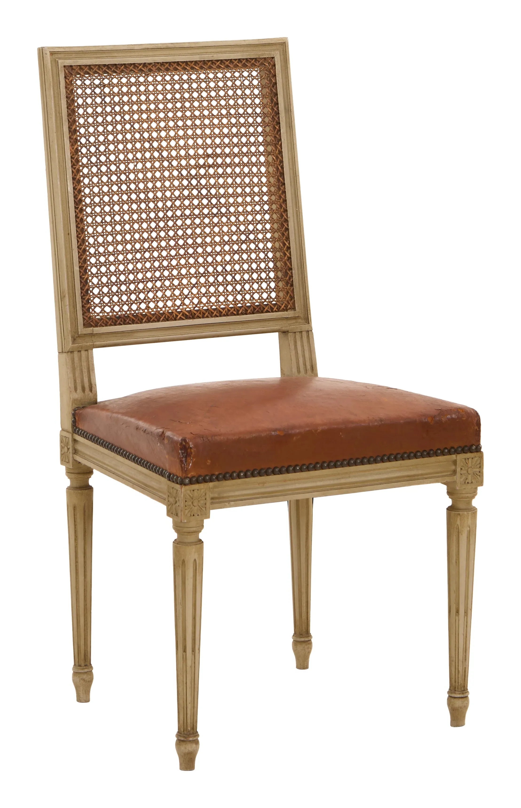 Louis XVI Cane Back Dining Chair - Leather image
