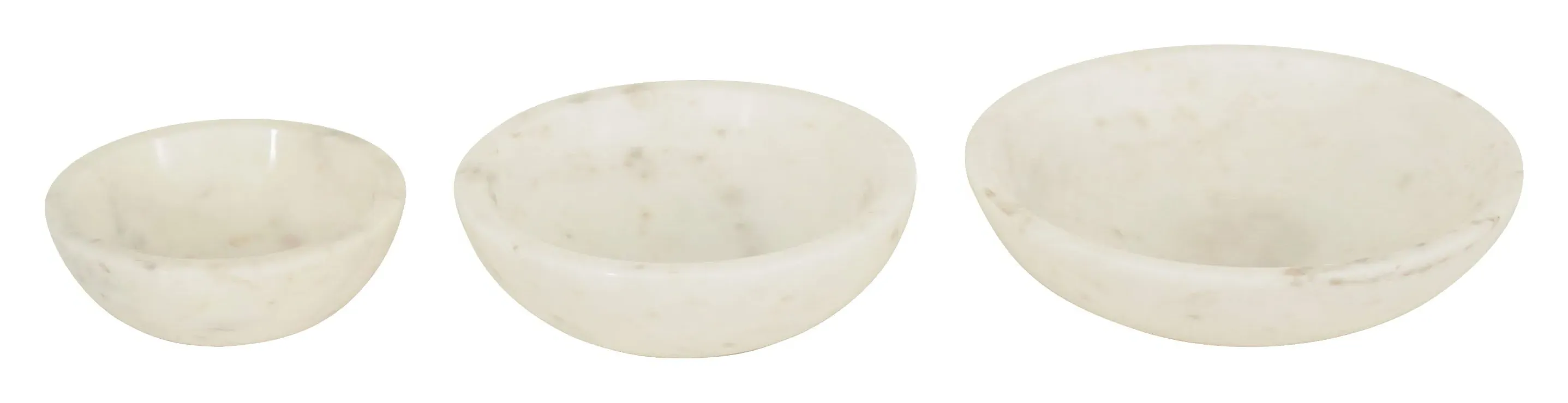 Low Marble Bowls - White