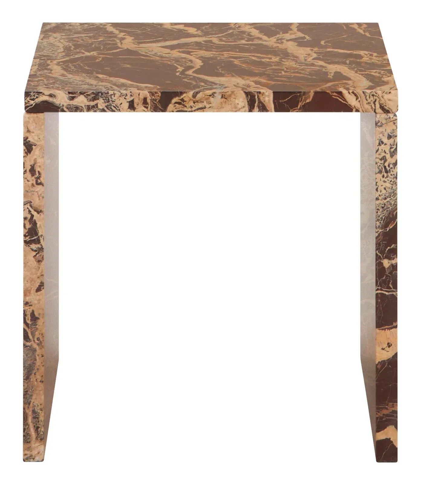 Magnus Side Table - Burgundy, Marble image