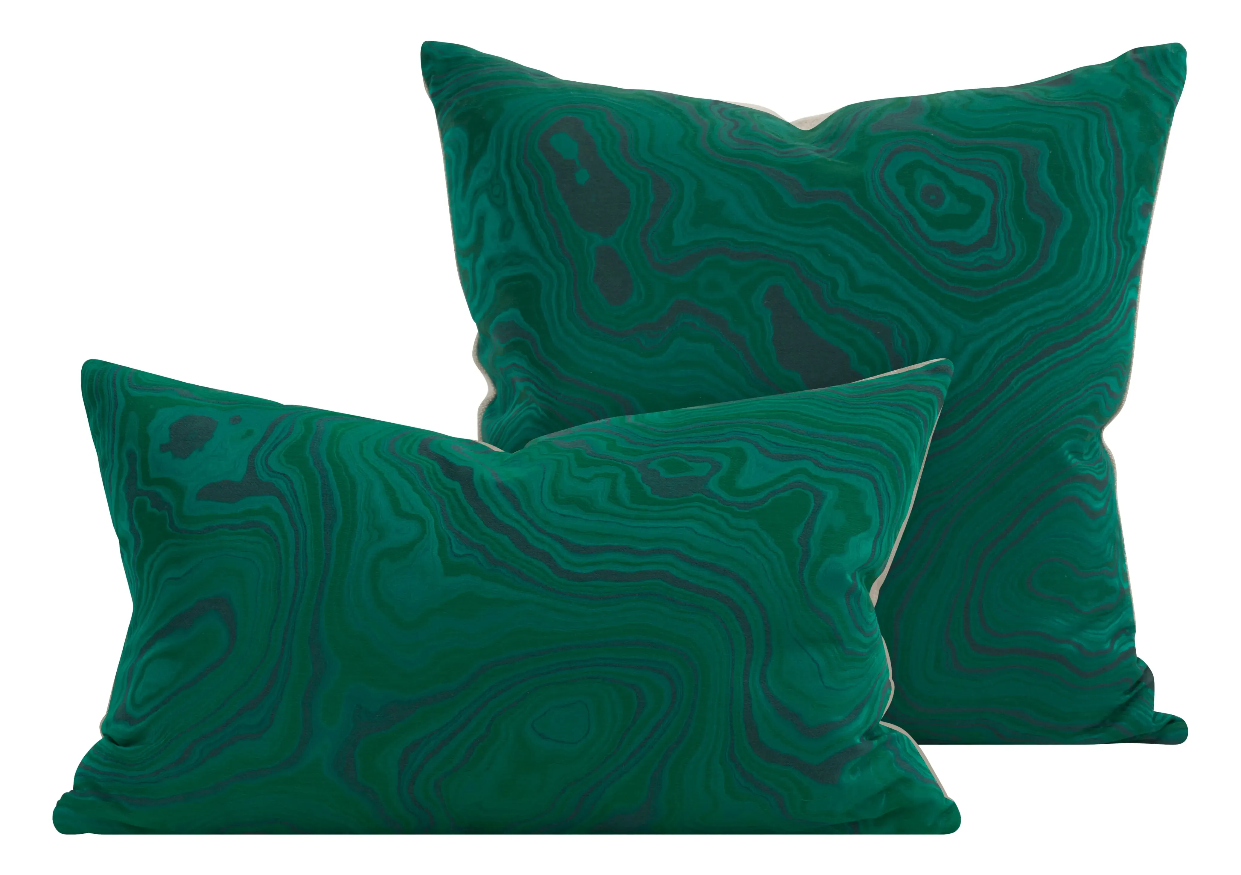 Malachite Throw Pillow - Green, Cotton