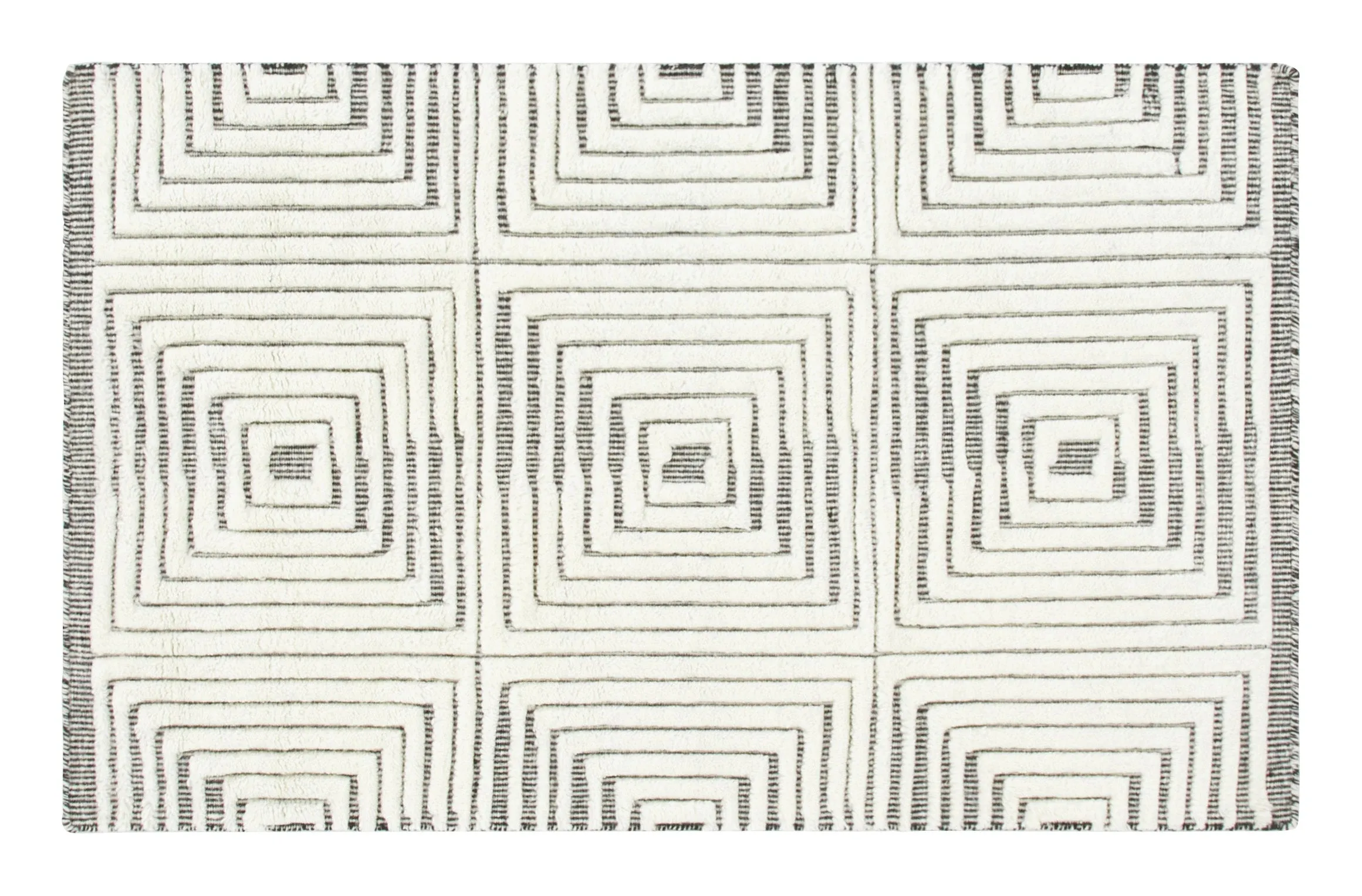 Malmo Hand-Knotted Rug - Black and White, New Zealand Wool