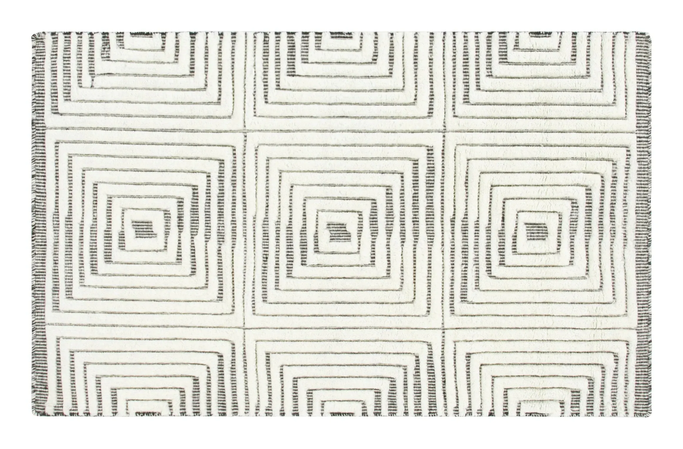 Malmo Hand-Knotted Rug - Black and White, New Zealand Wool image