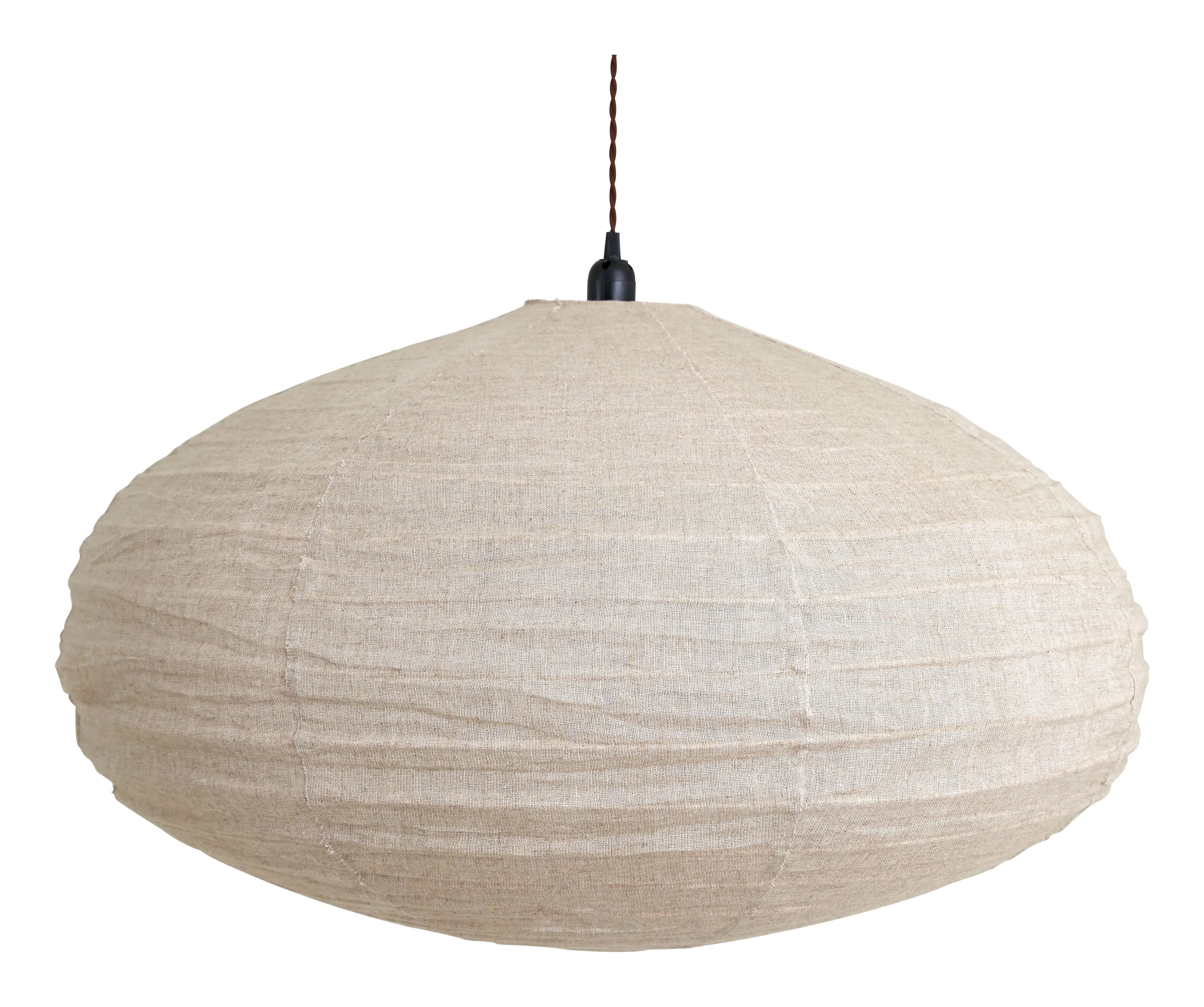 Maren Oval Pendant Light - Grey, Linen image