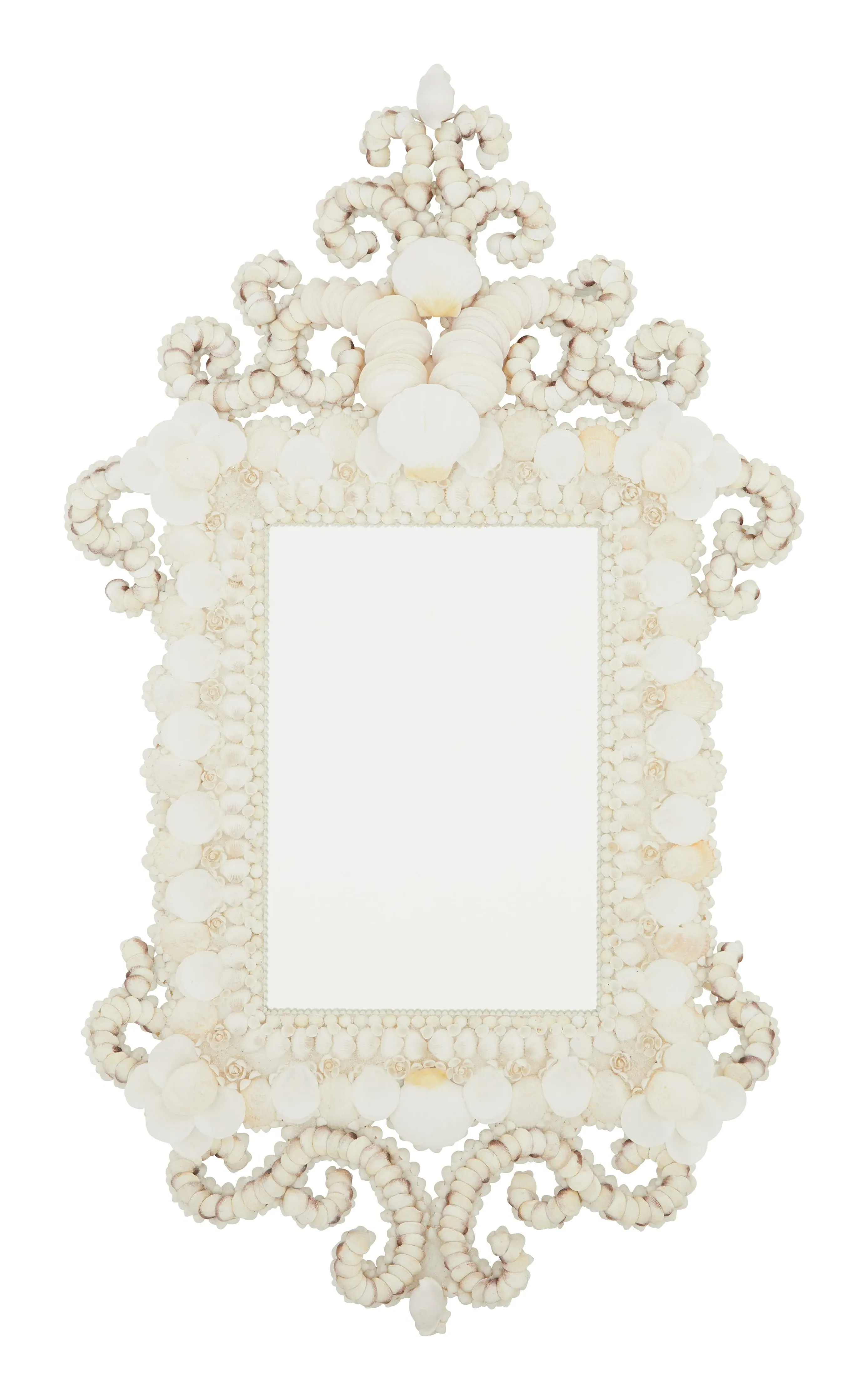 Maribel Wall Mirror - White, Natural Shell image