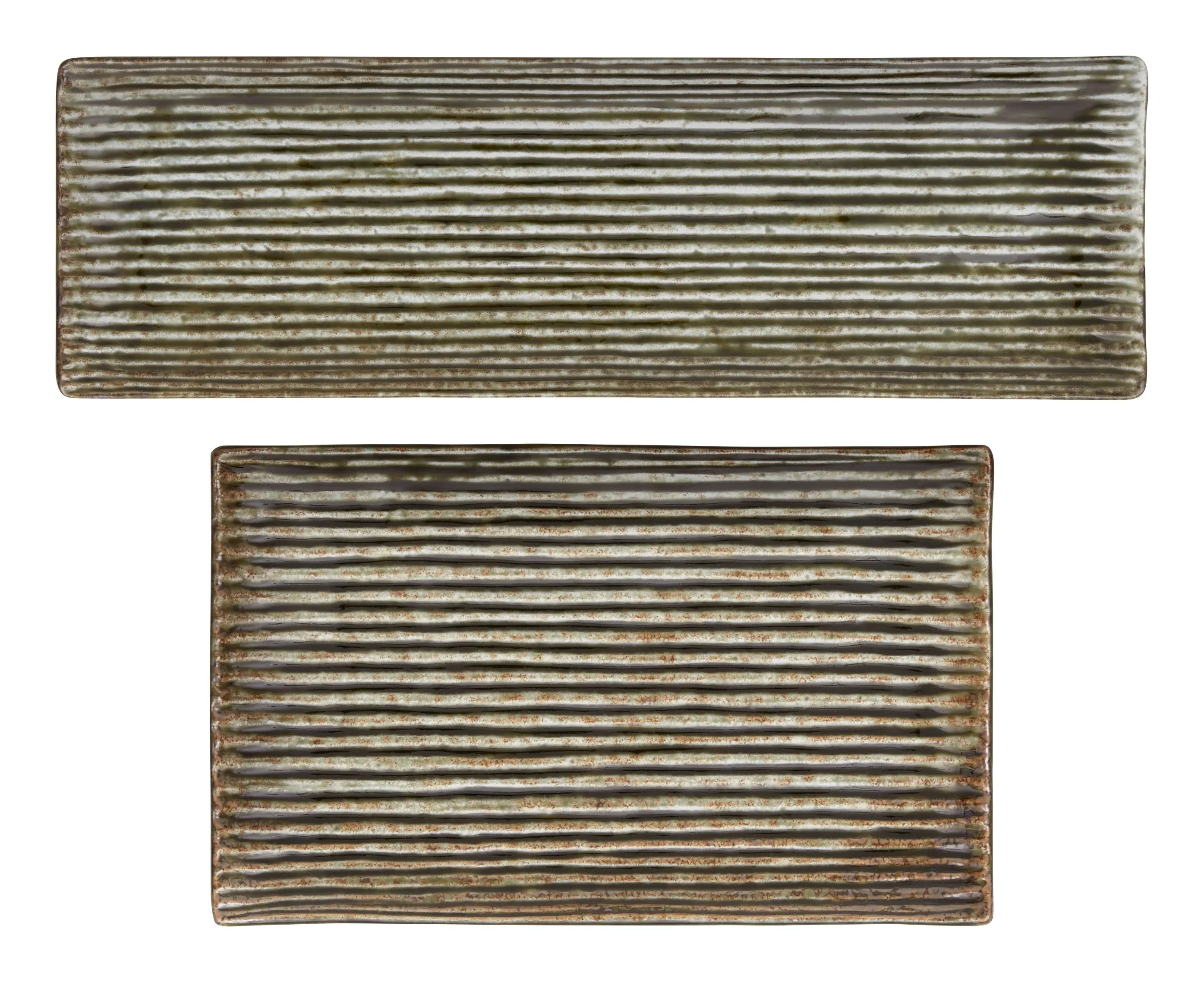 Midori Rectangular Serving Plates - Green, Stoneware image