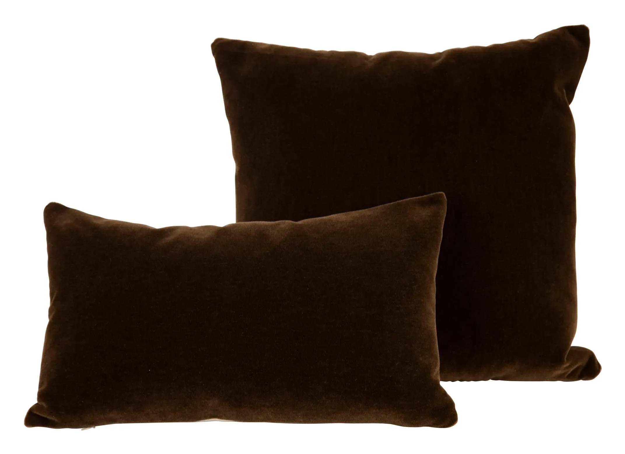 Mohair Throw Pillows with Zipper Closure - Chocolate image