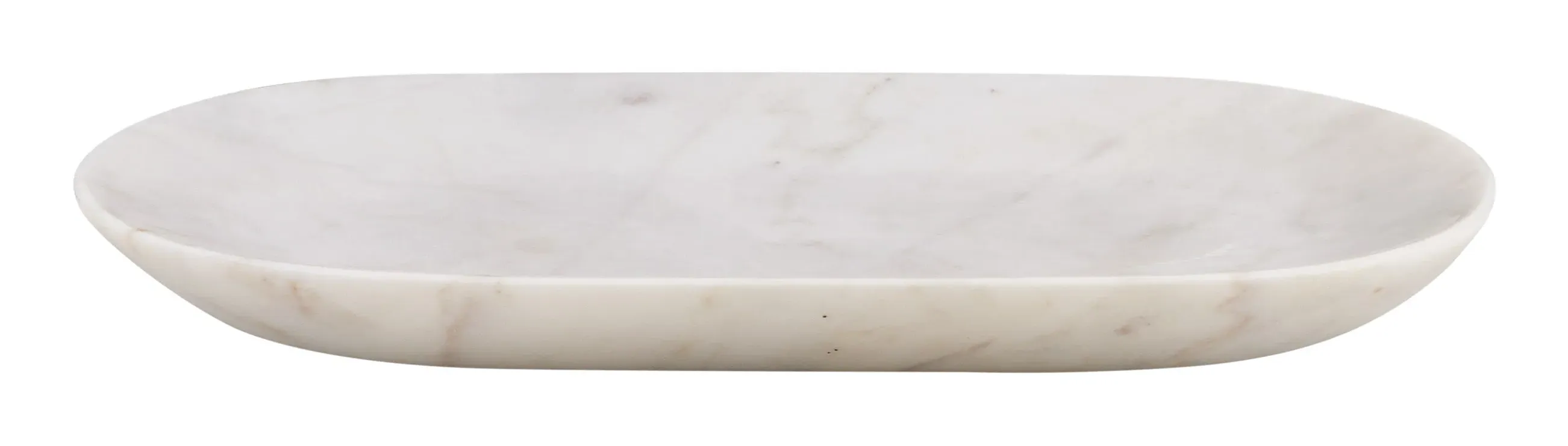 Monika Ovoid Tray - White, Marble image