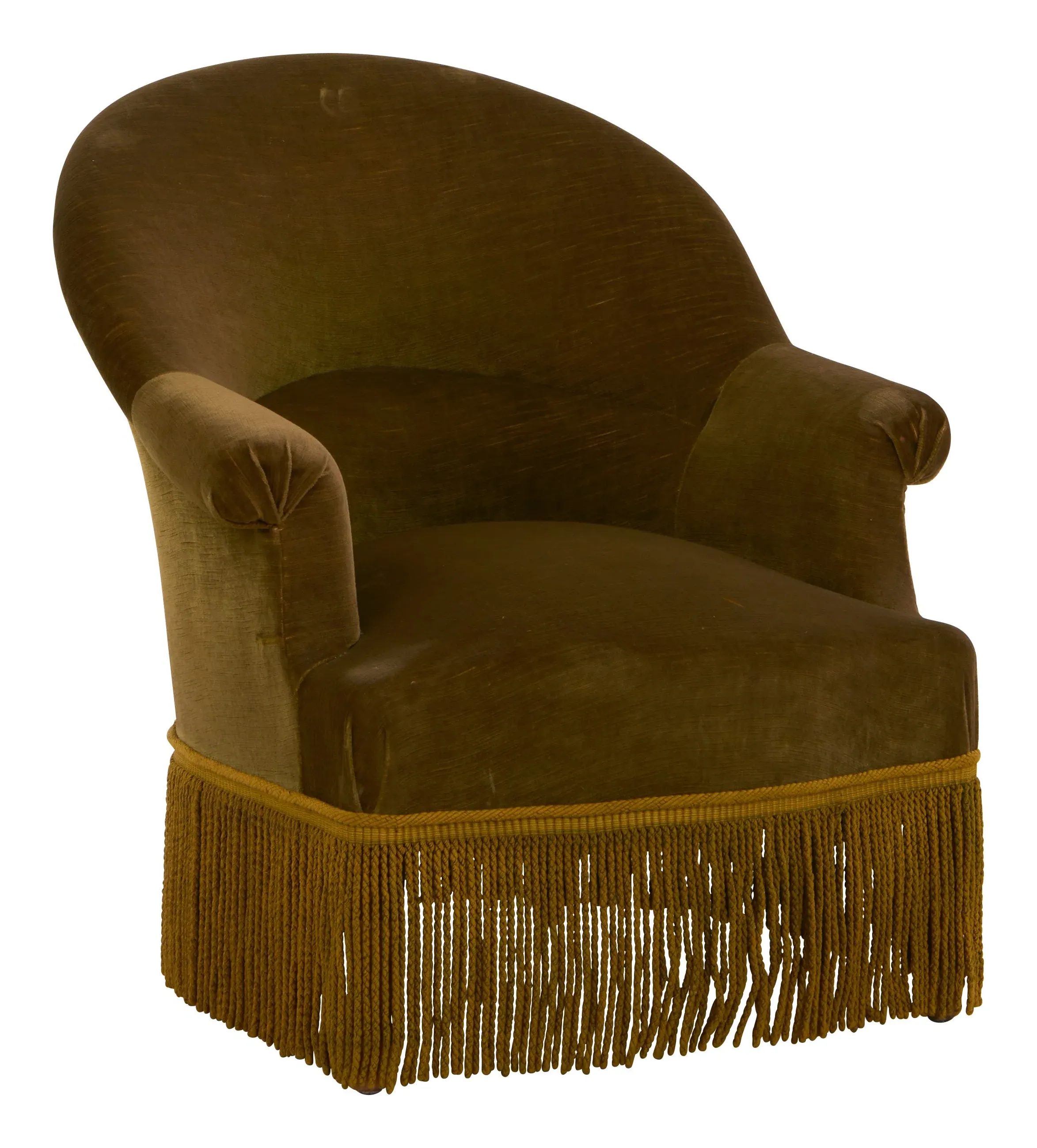 Napoleon III Velvet Chair with Bullion Fringe image