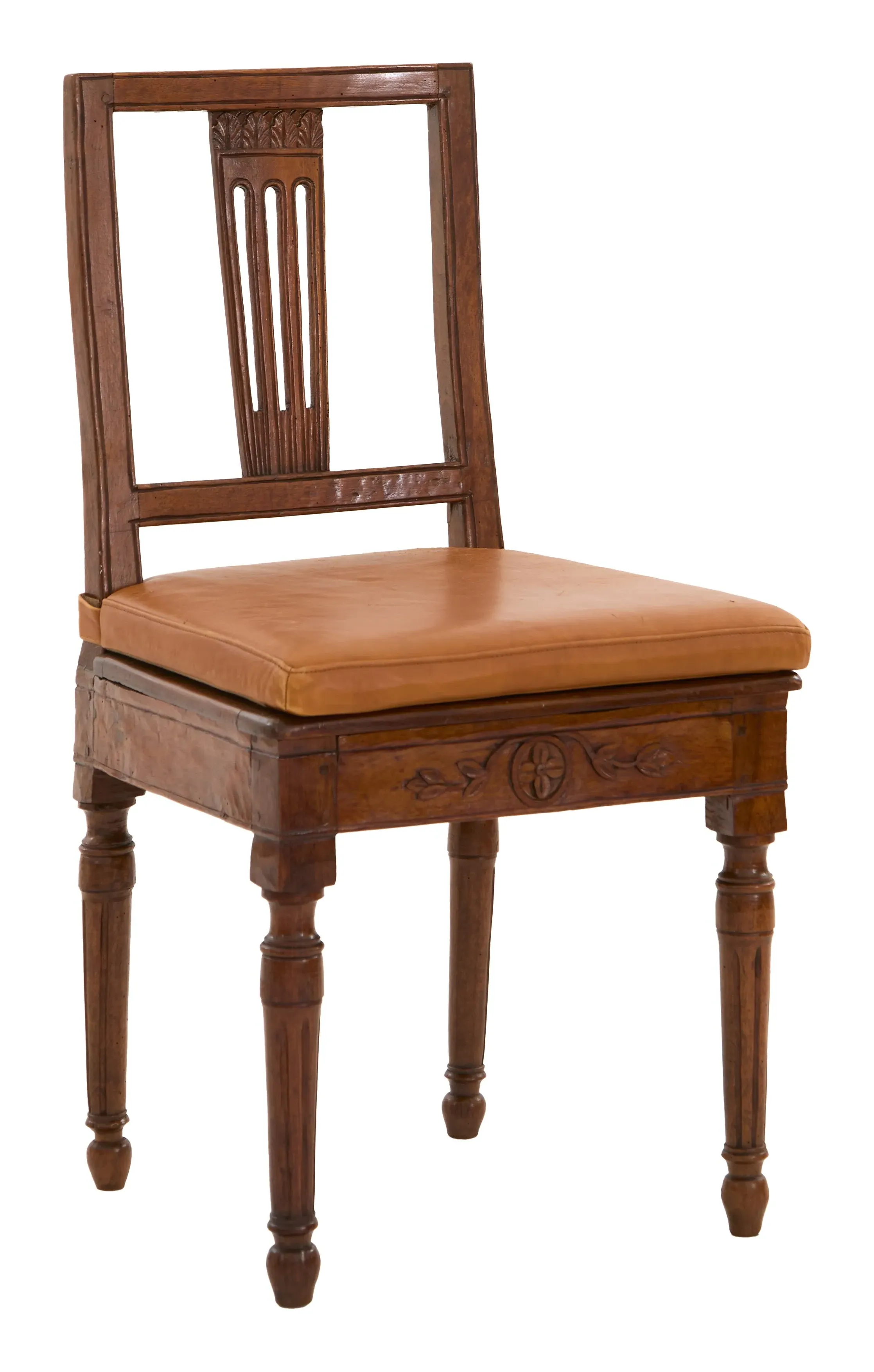 Neoclassical Dining Chair with Cane Seat - Wood image
