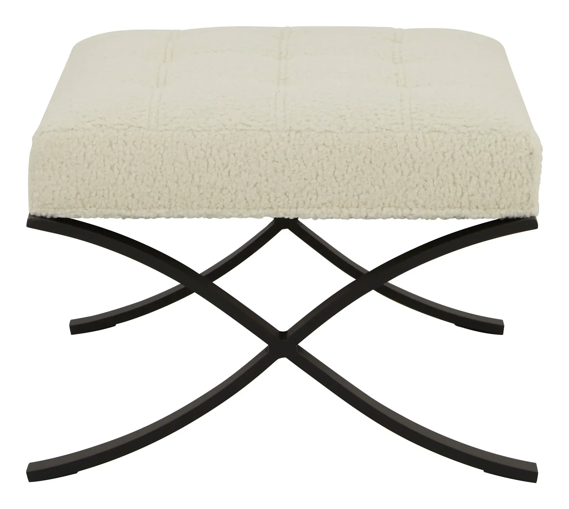 Ojai Ottoman - Natural, Faux Shearling image