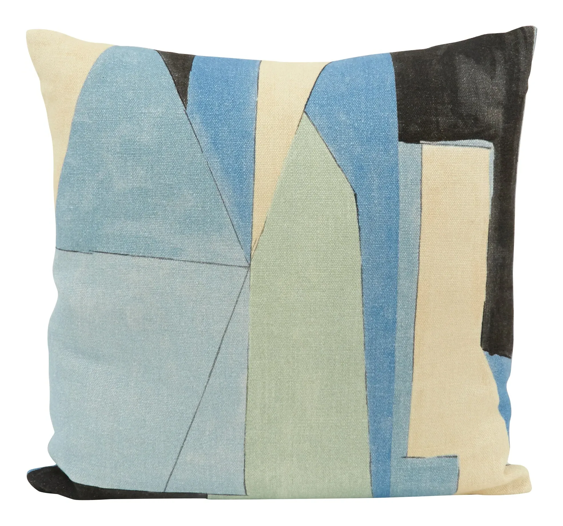 Piece Square Throw Pillow - Blue, Linen image