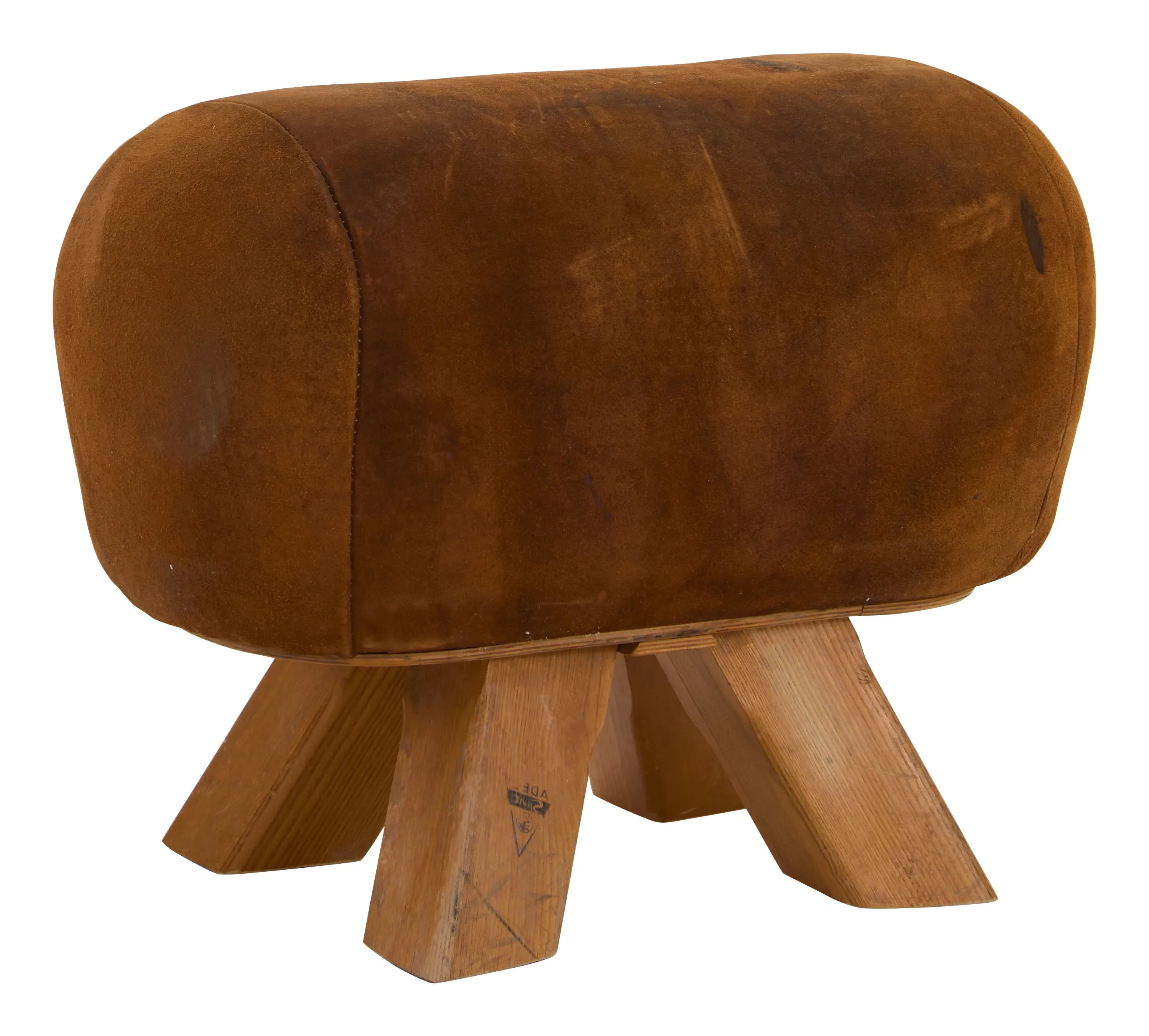 Pommel Horse Stool IV - Suede, Wood