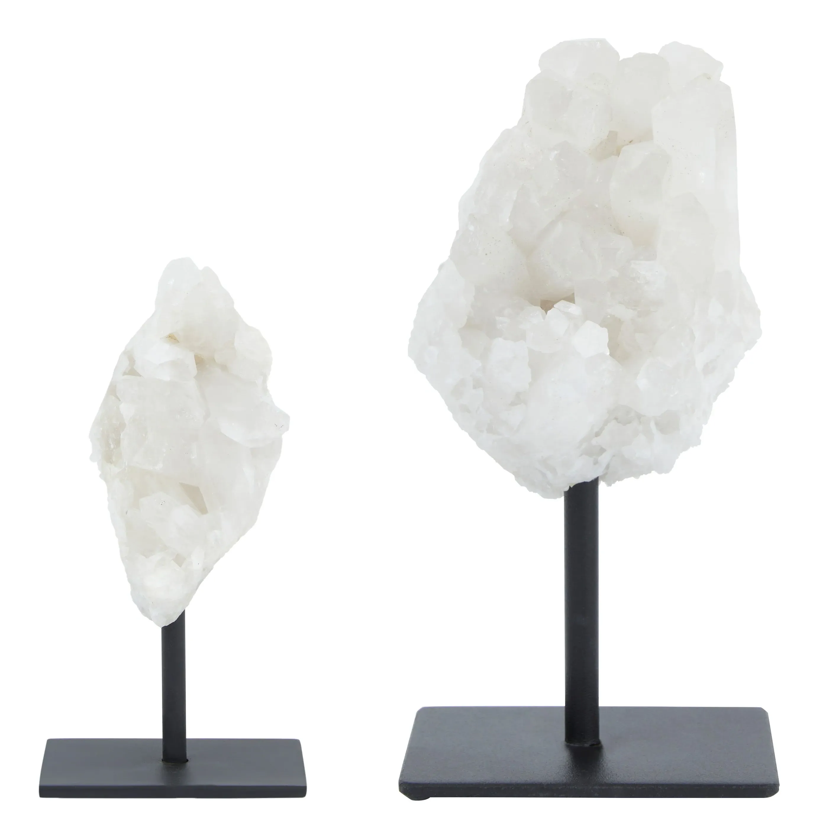 Quartz Crystal Sculpture on Stand - White, Metal image