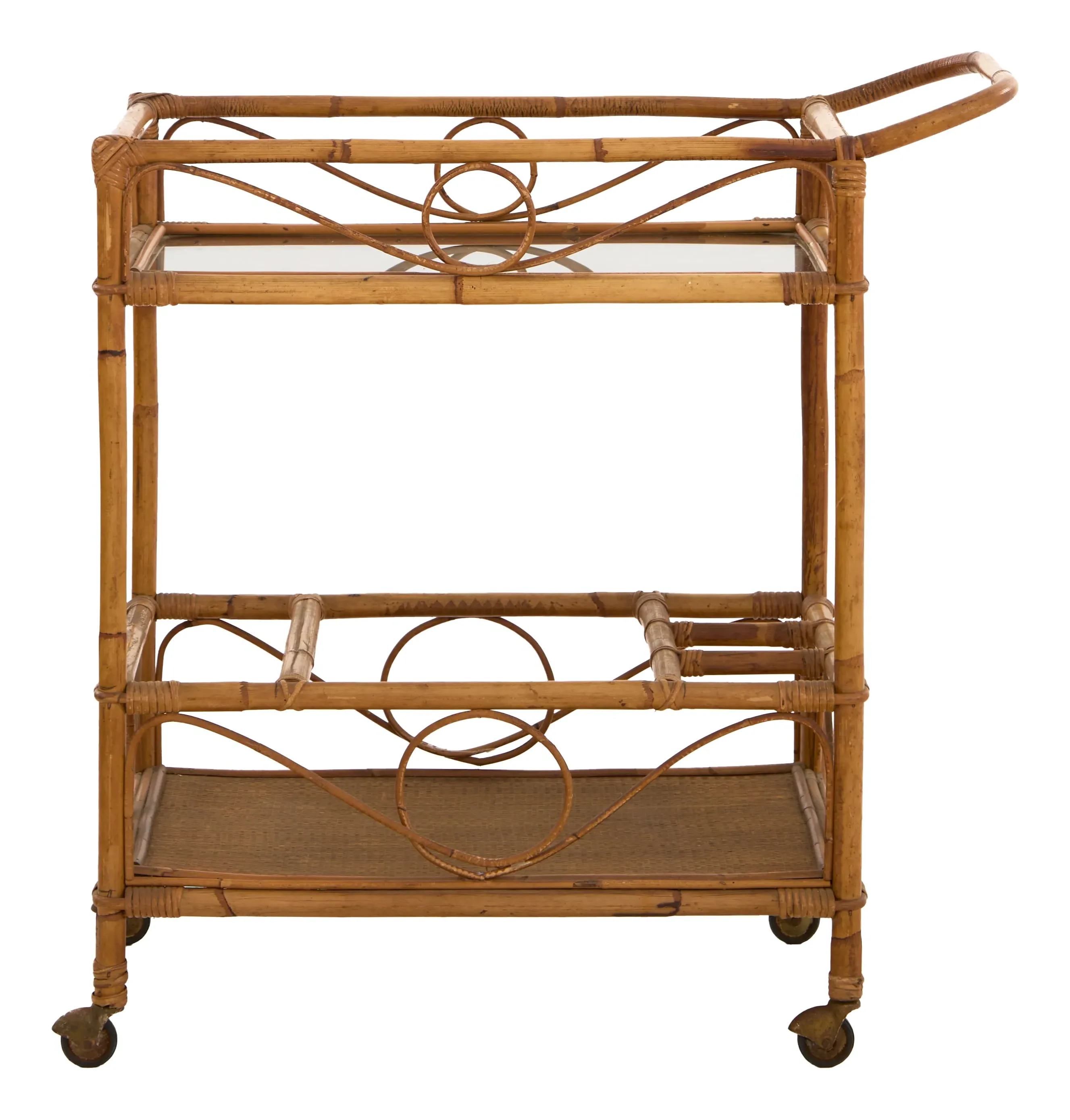 Rattan Bar Cart - Bamboo image
