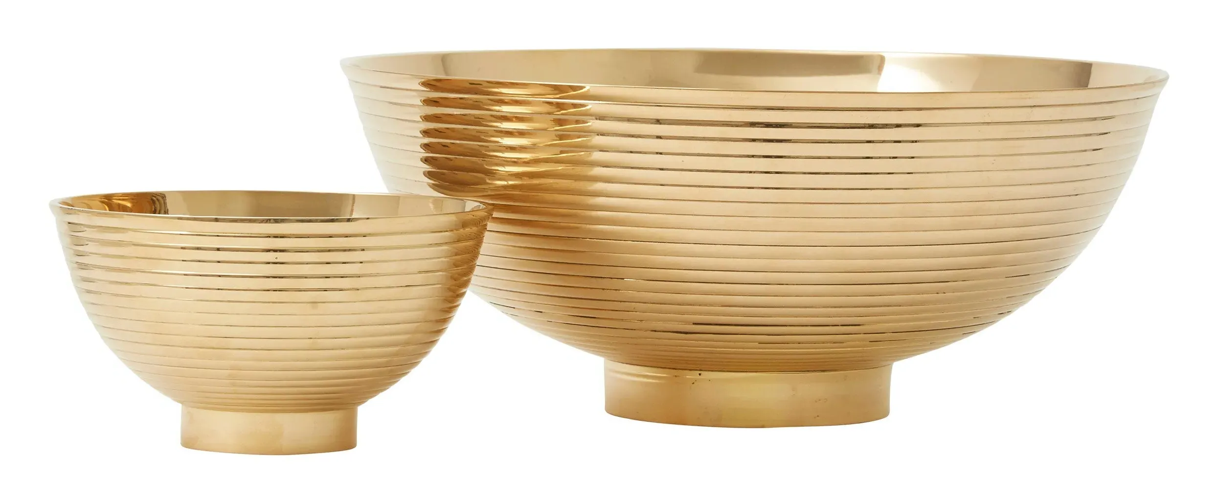 Ridged Serving Bowls - Brass