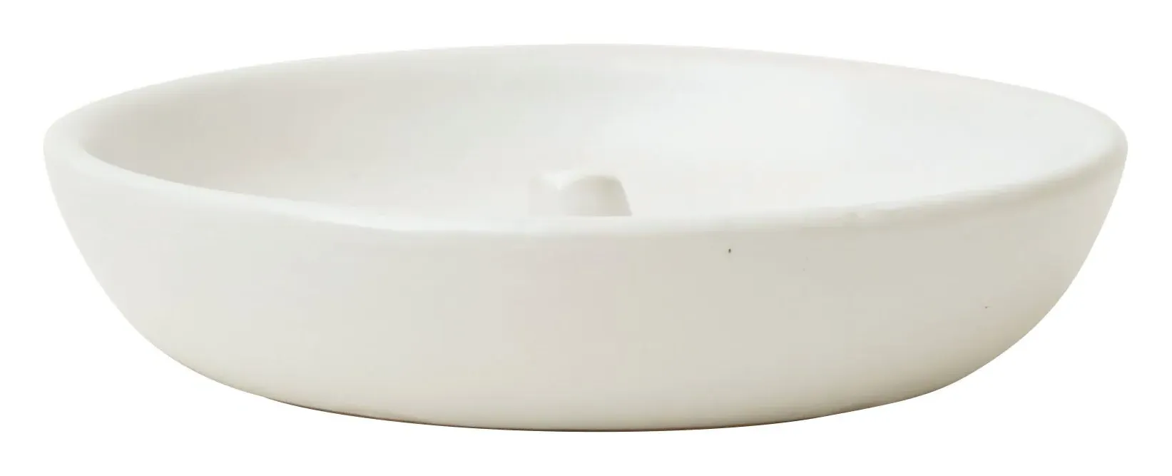 Ritual Round Incense Holder - White, Ceramic image