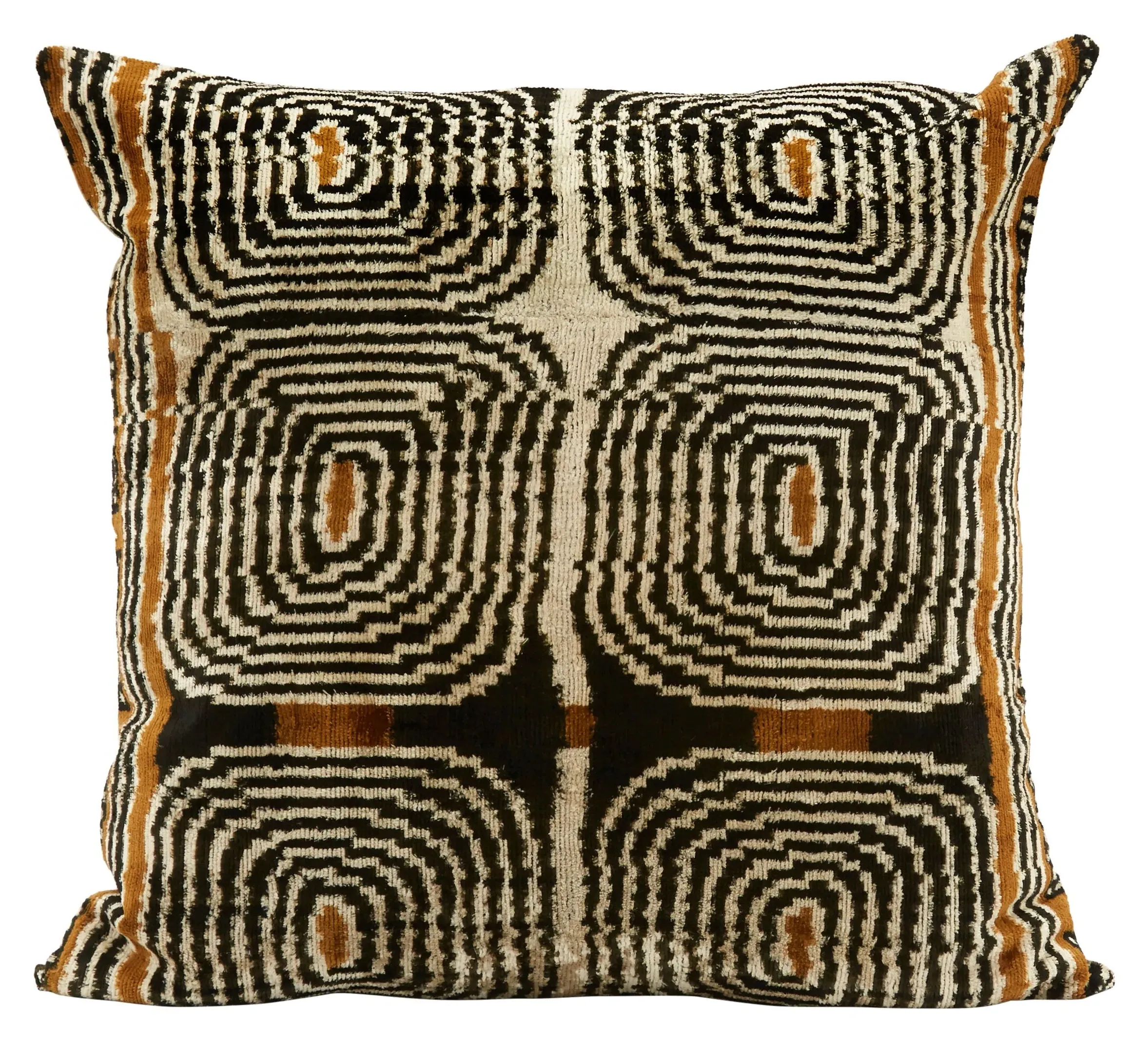 Roan Ikat Pillow - Black, Silk Velvet image