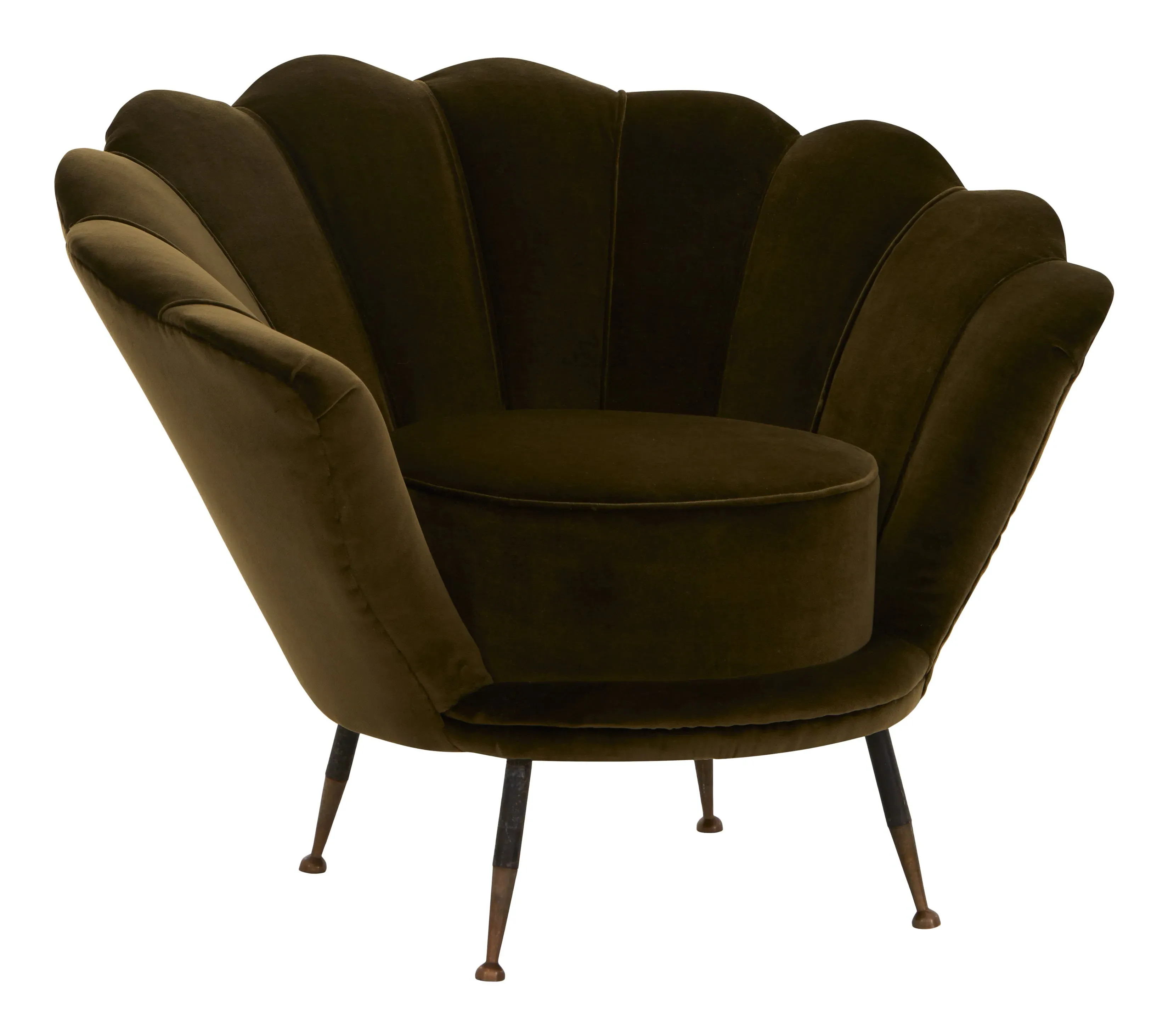 Scalloped Chair - Green, Cotton Velvet image