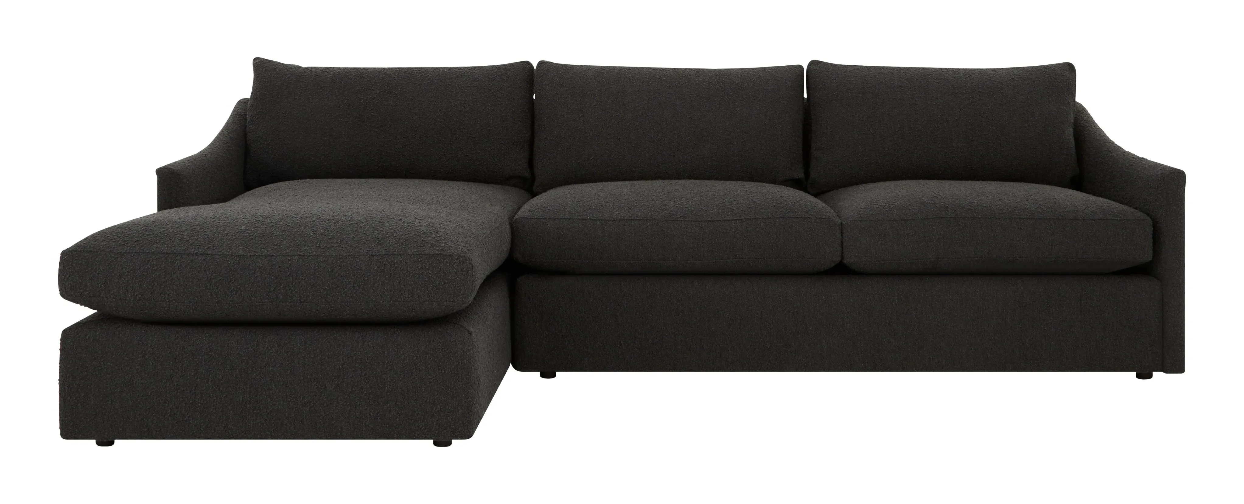 Scottie L-Shaped Sectional Sofa - Charcoal, Bouclé image