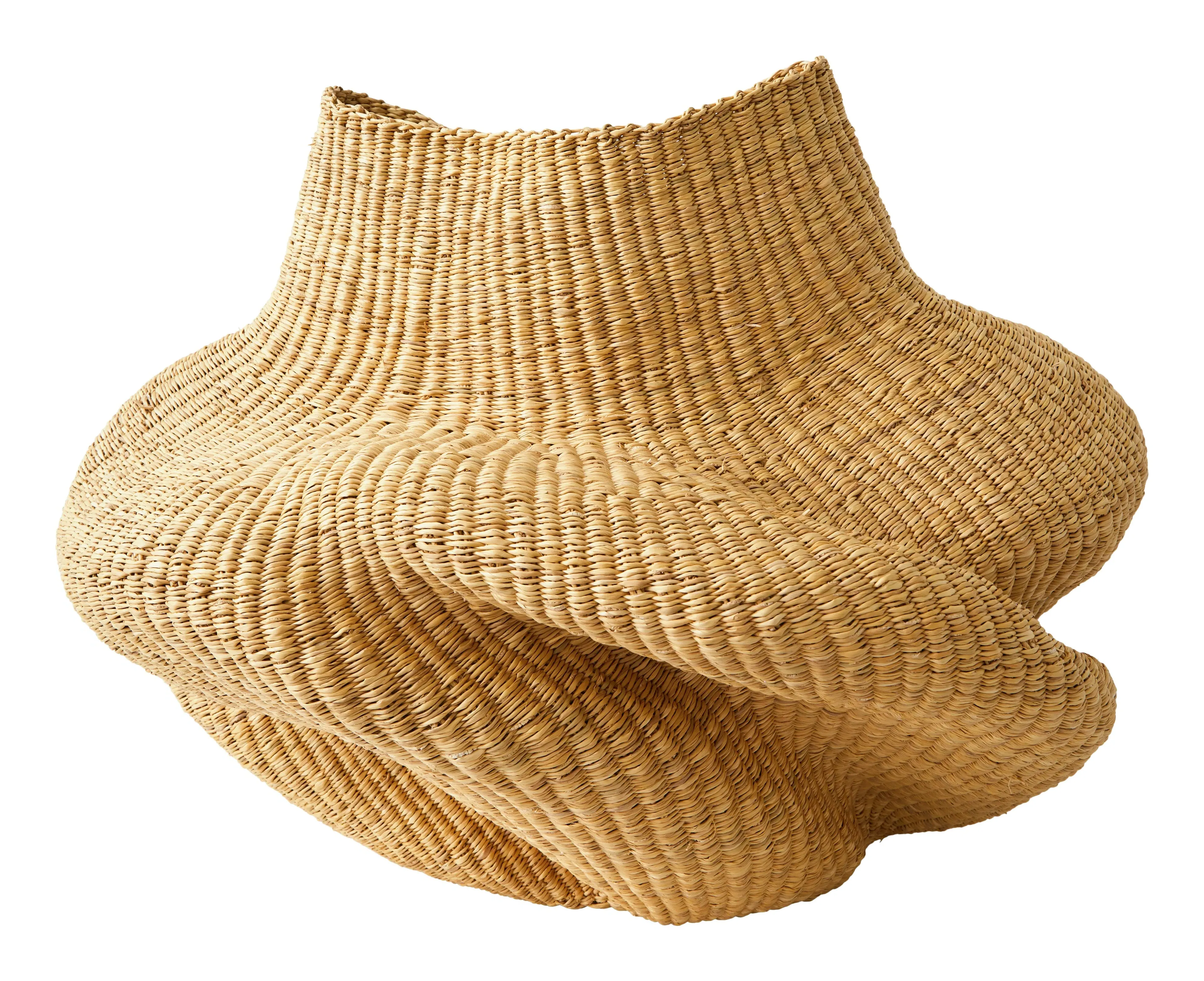 Sika Handwoven Storage Basket - Natural Vetiver Grass image