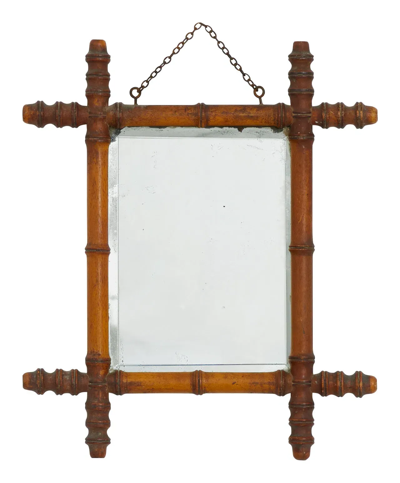 Small Faux Bamboo Mirror - Wood image