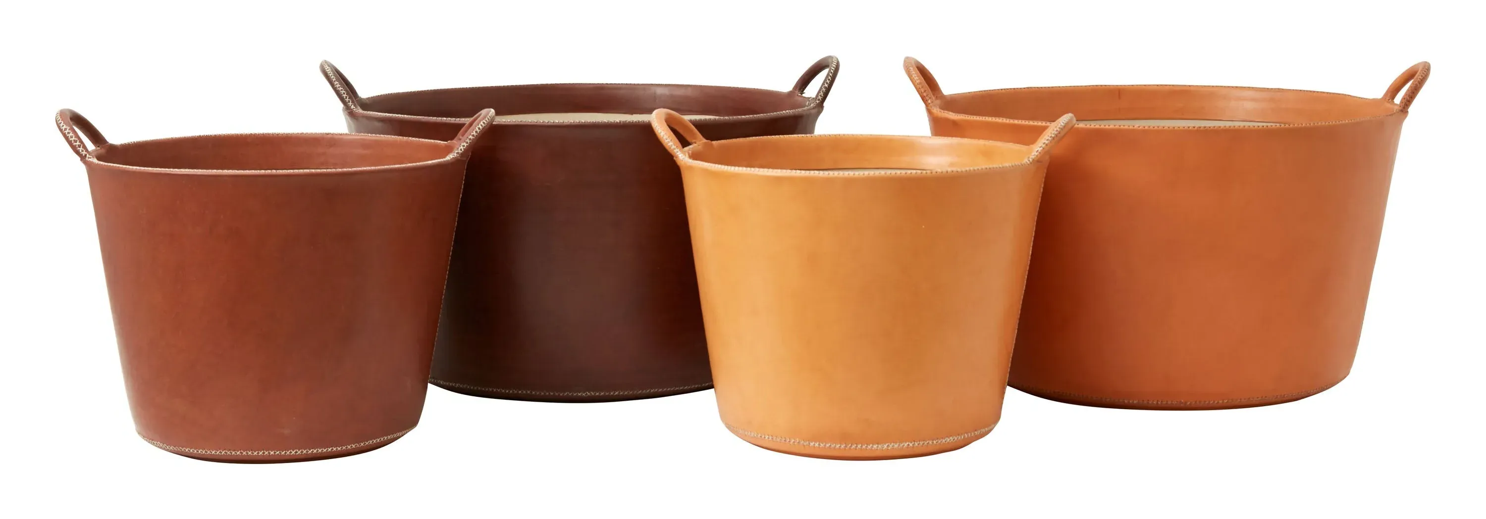 Small Round Storage Bin - Leather image