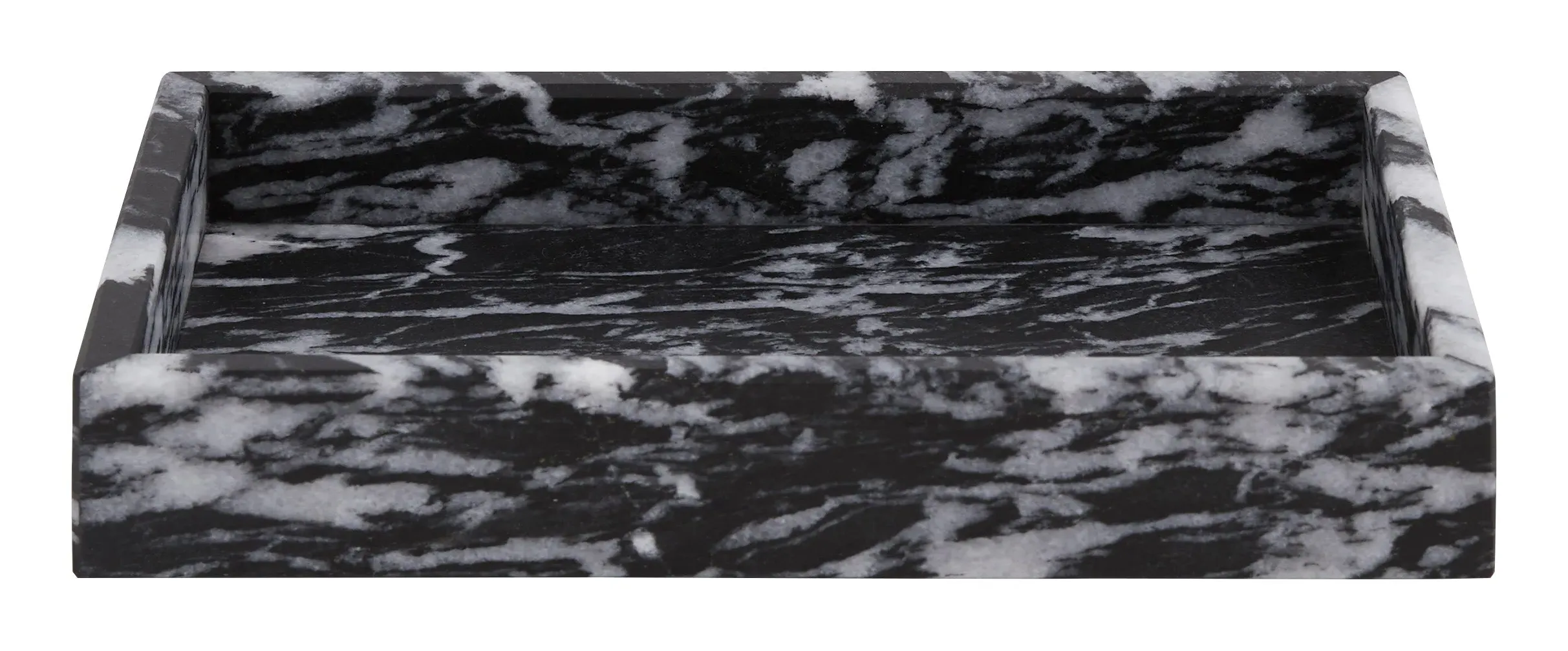 Spiro Rectangular Tray - Black, Marble image