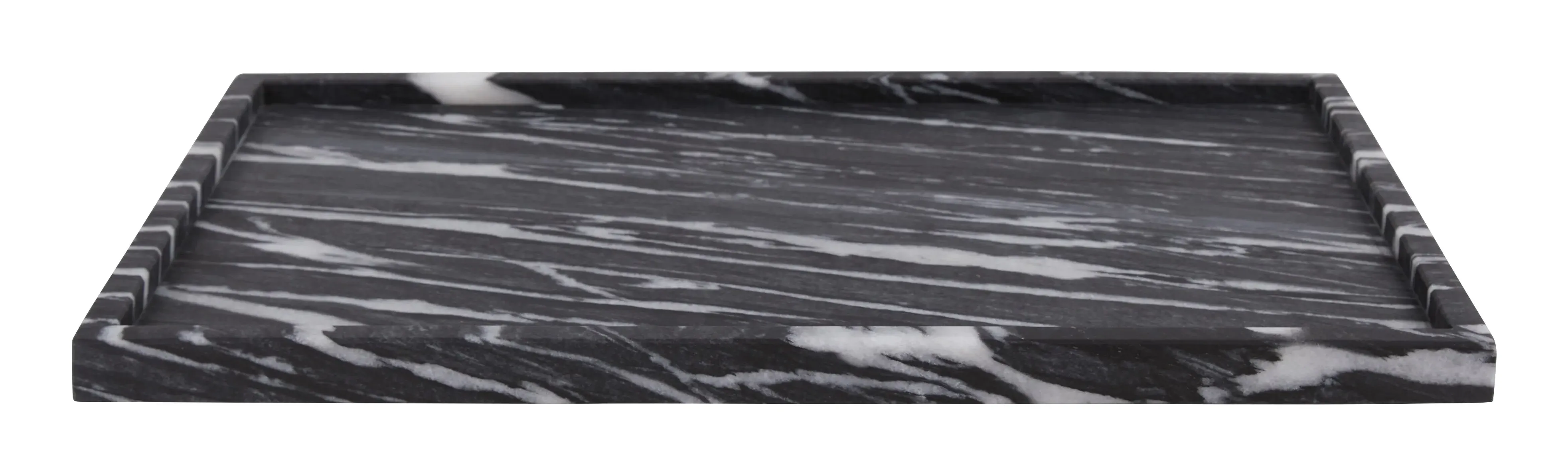 Spiro Rectangular Tray - Black, Marble image