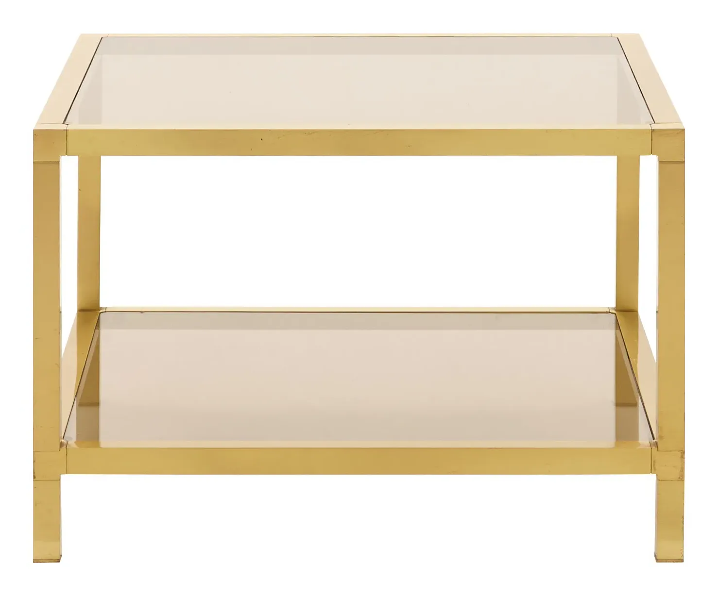 Square Coffee Table - Brass, Glass image