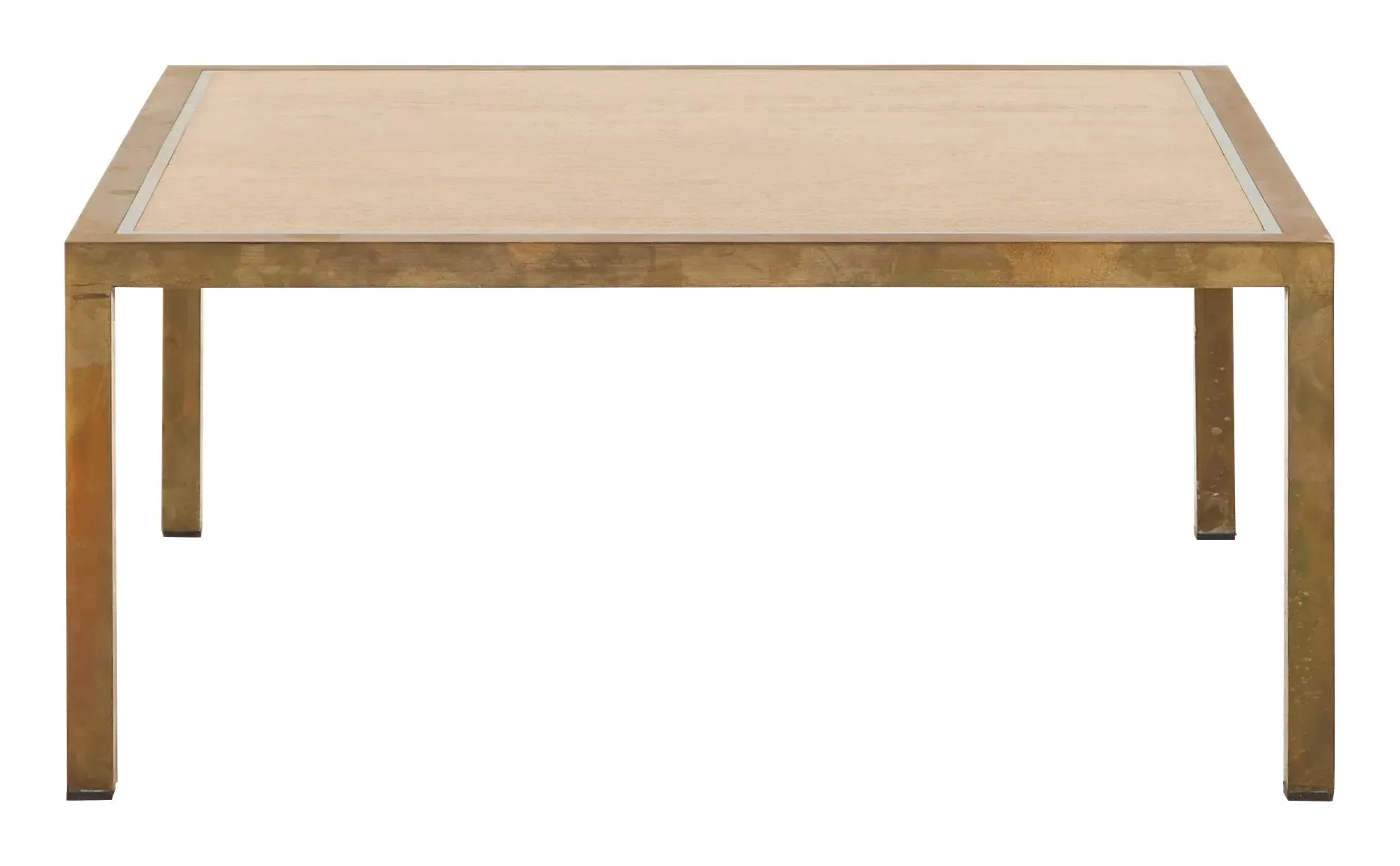 Square Coffee Table - Brass, Travertine image