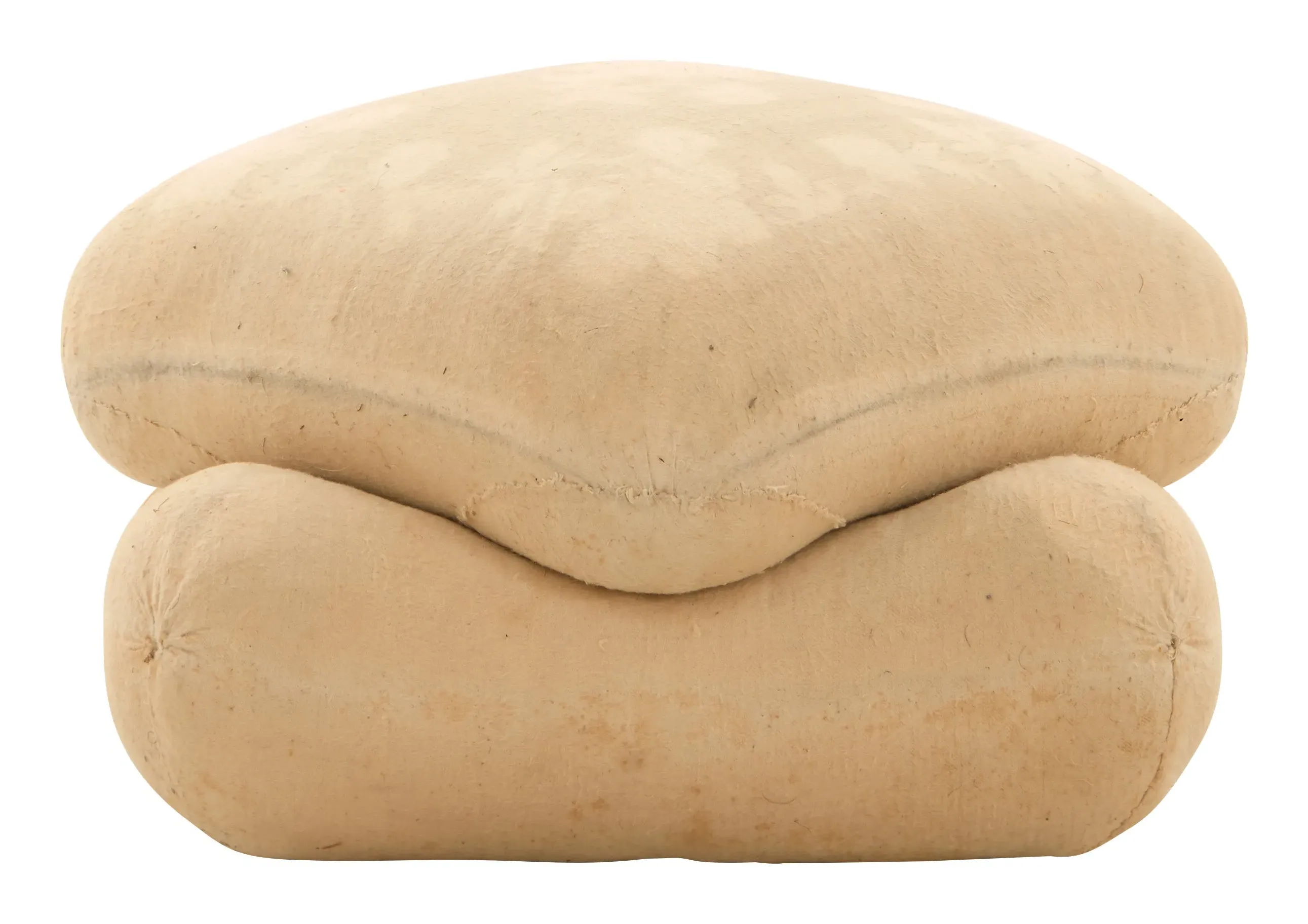 Square Pouf on Casters - Muslin