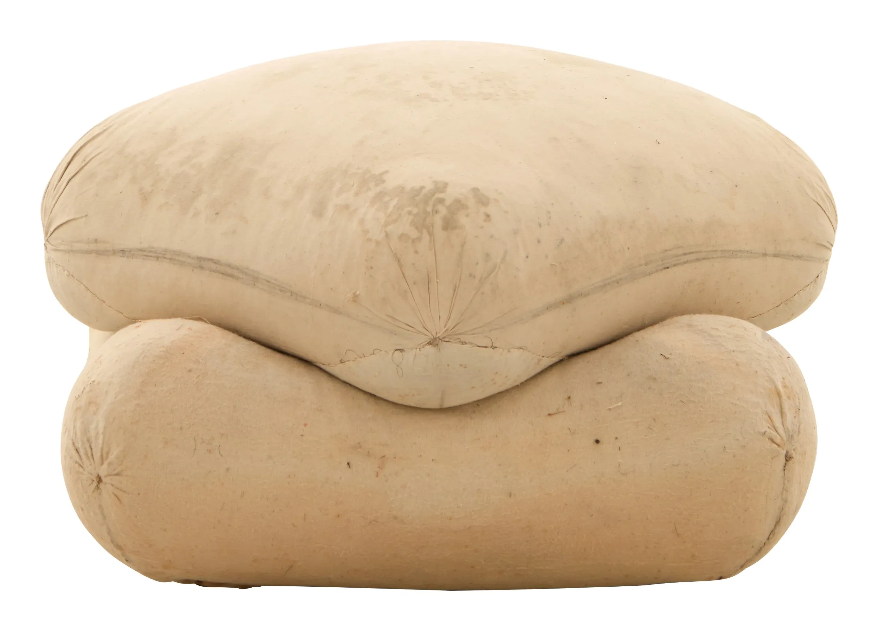 Square Pouf on Casters - Muslin image