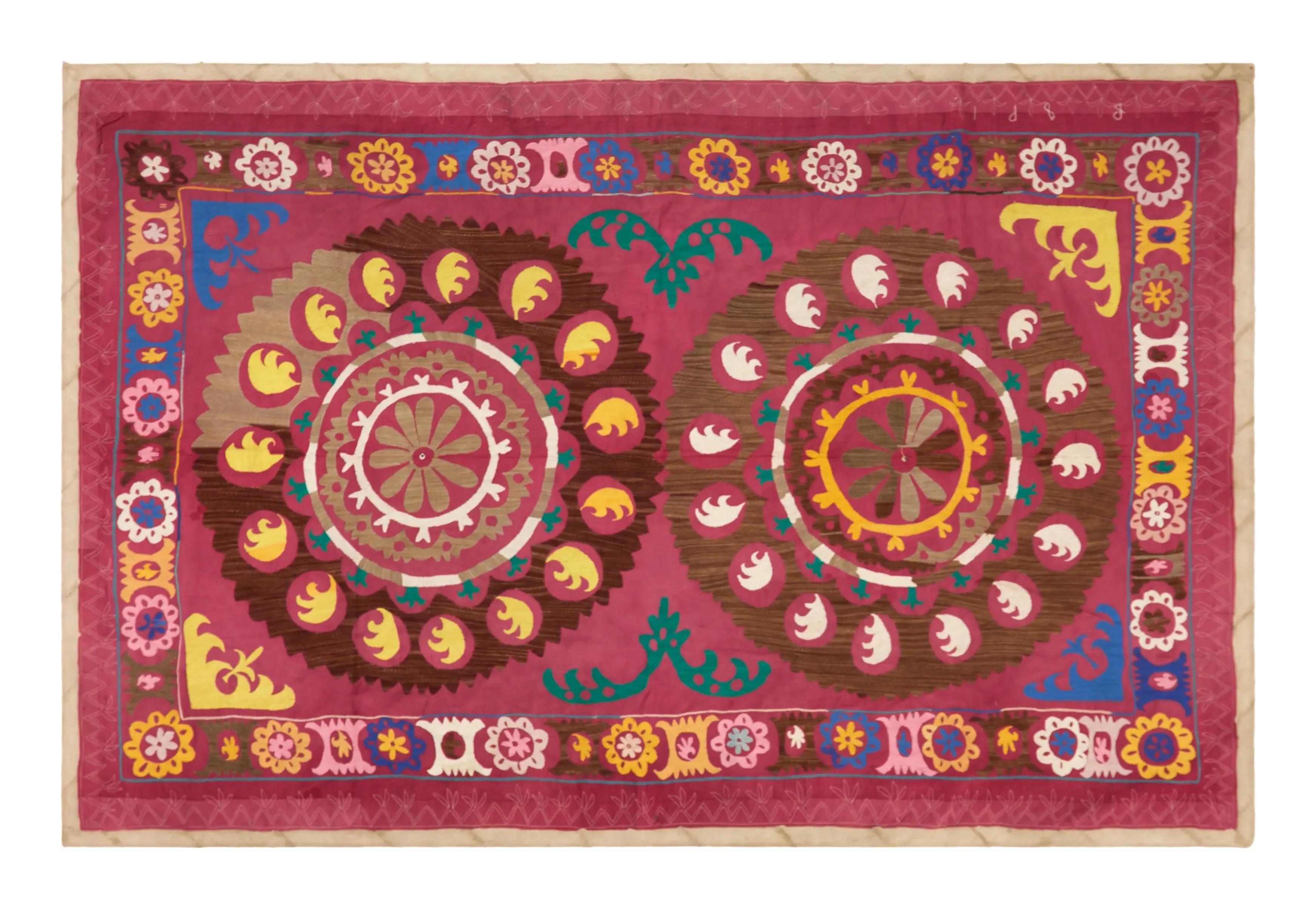 Suzani Wall Hanging - Burgundy, Cotton image