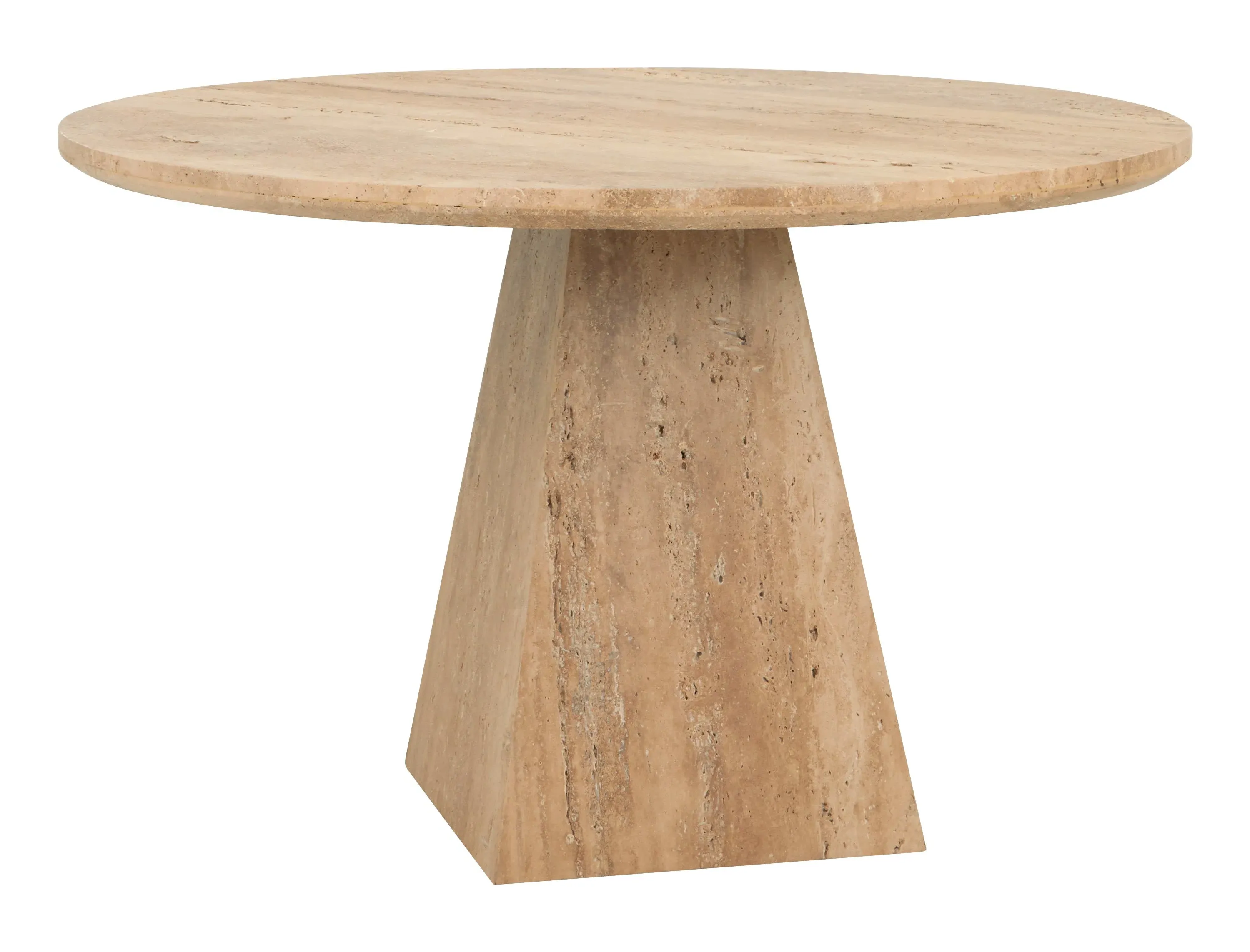 Talley Round Dining Table - Sand, Travertine Stone image