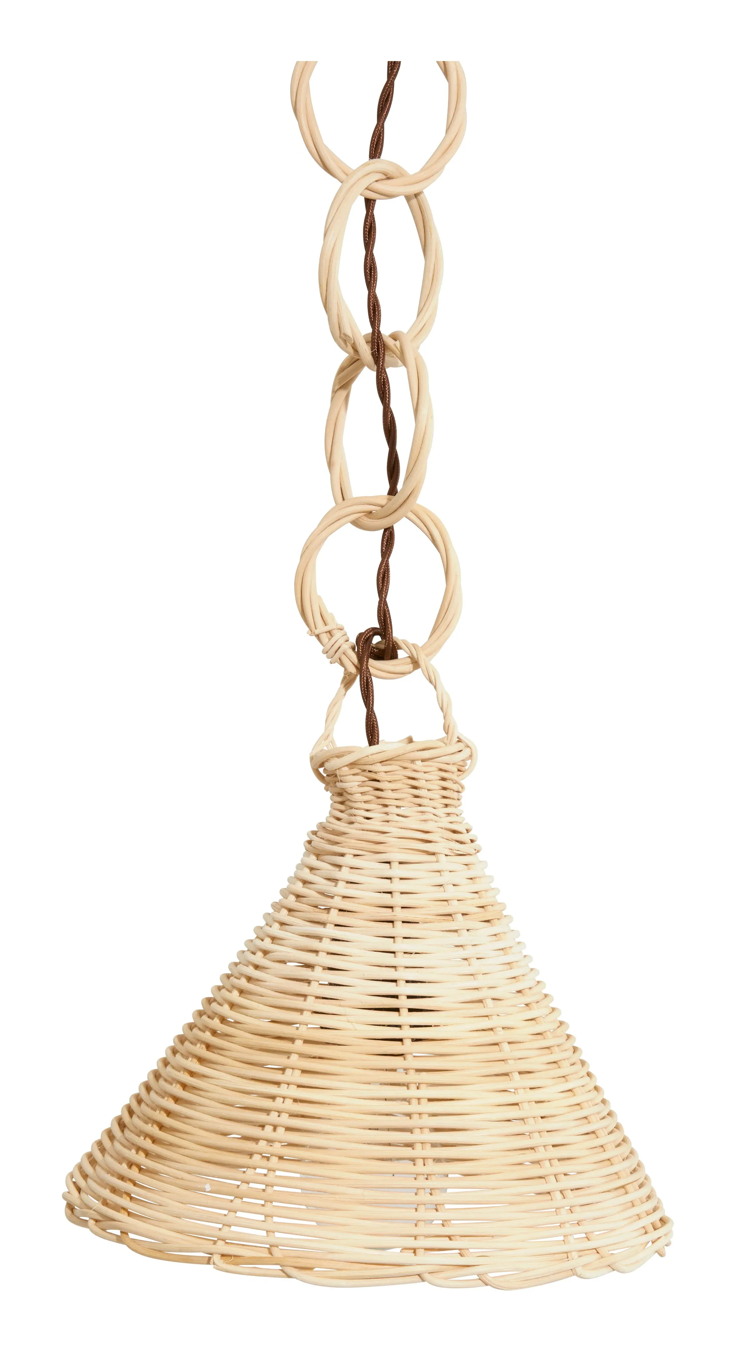Temara Cone-Shaped Pendant Light - Natural, Rattan image