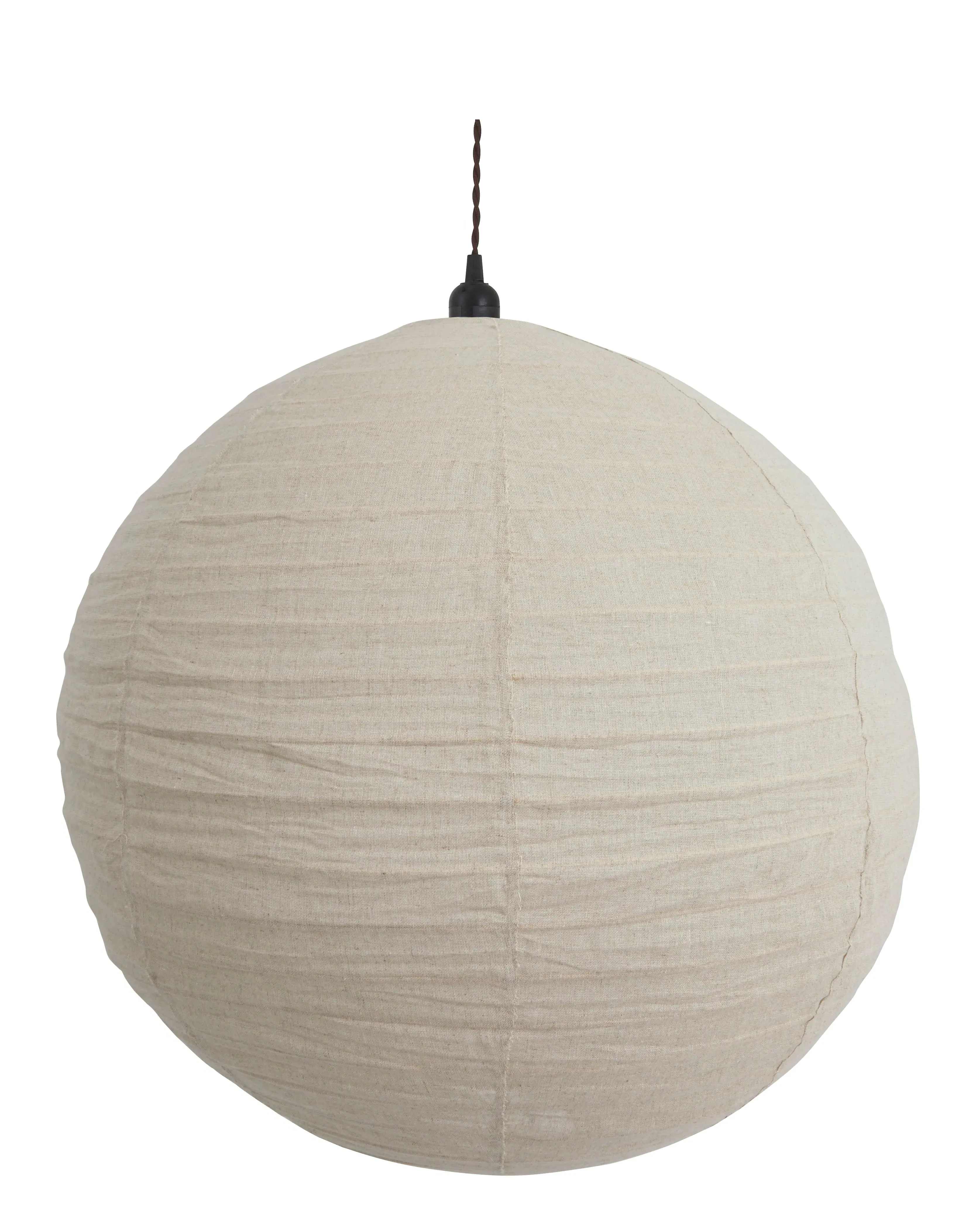Terrene Gravel Spherical Pendant Light - Grey, Linen image