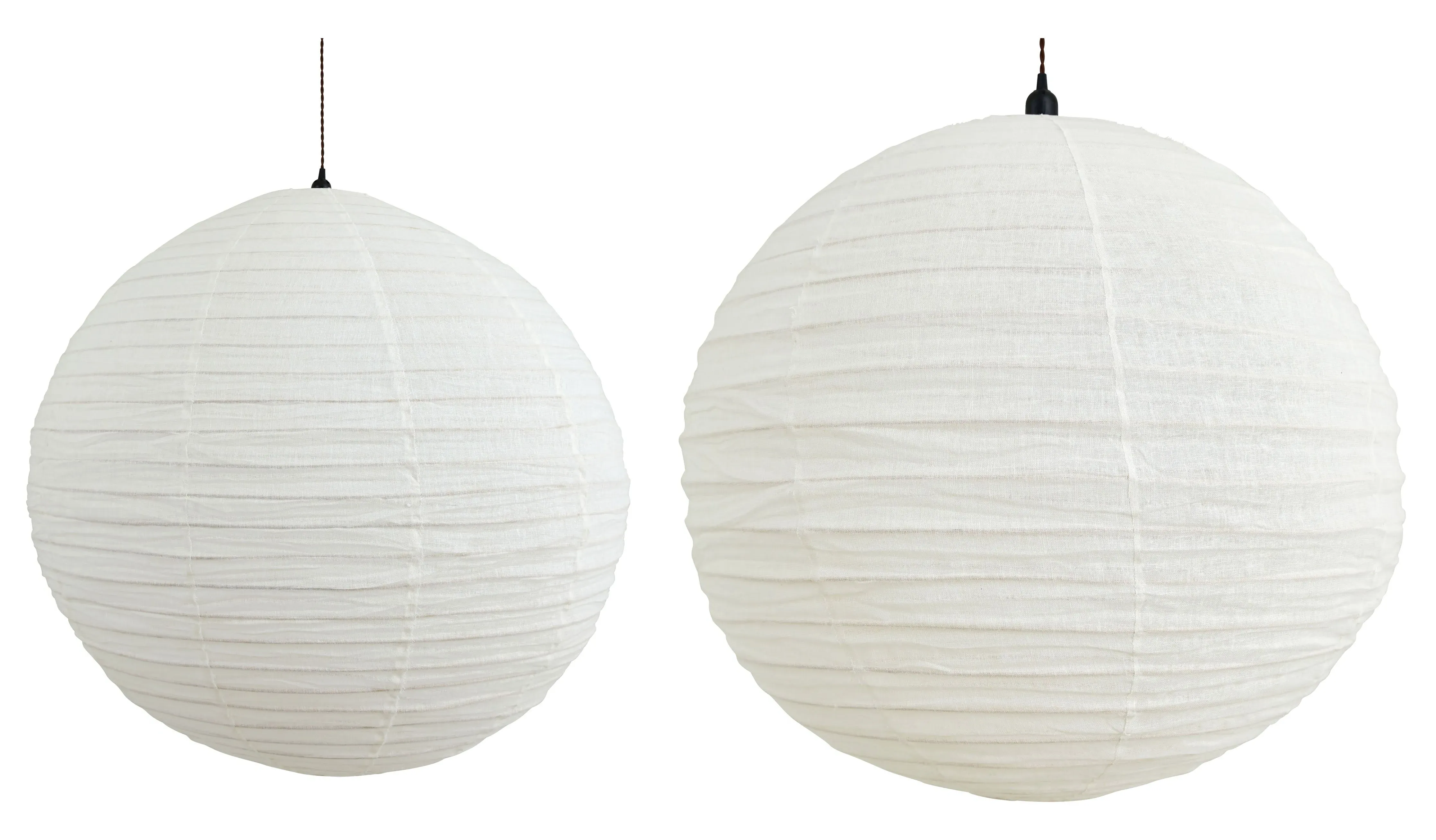 Terrene Spherical Pendant Light - White, Linen image