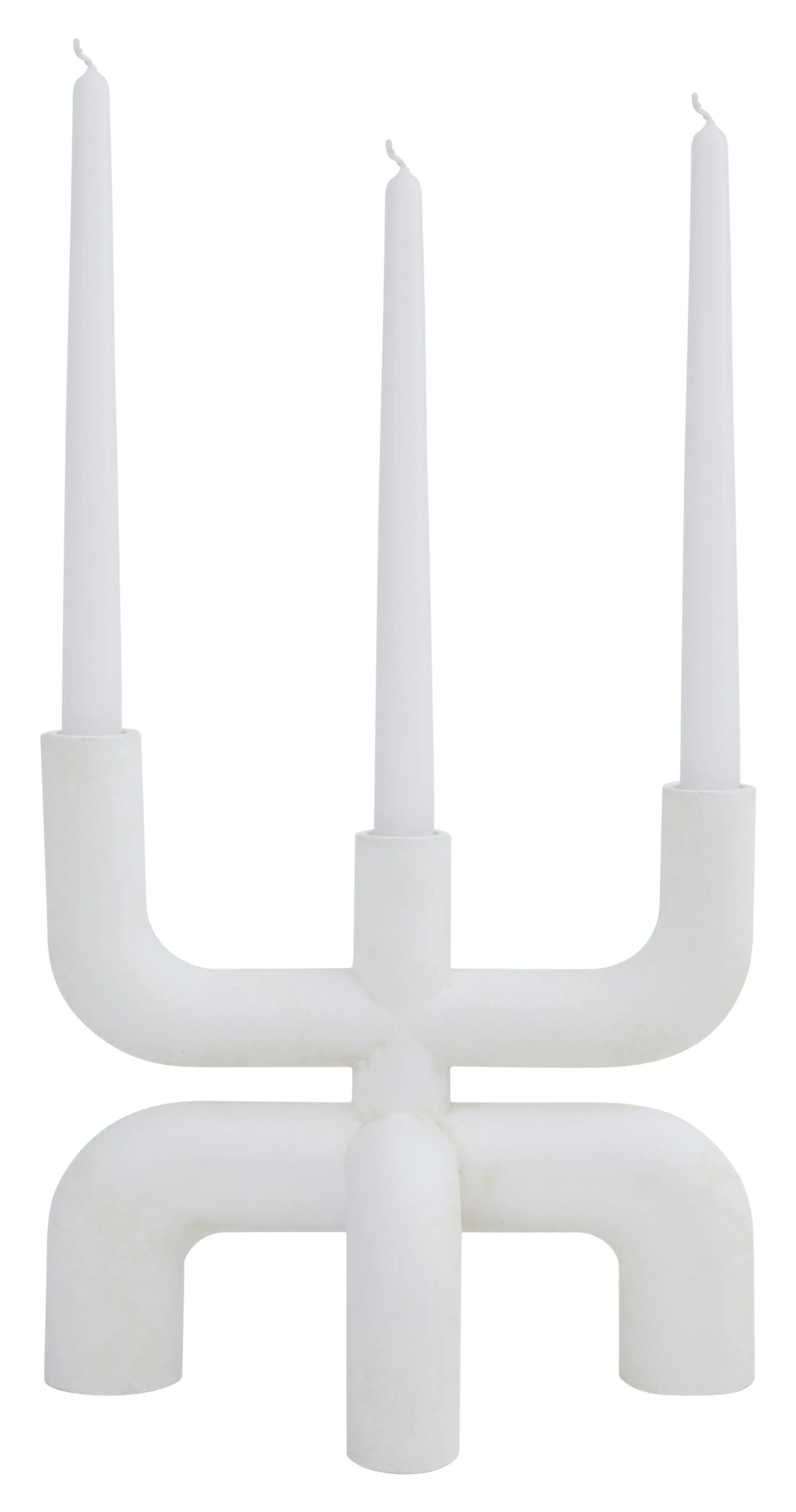 Tier 3-Tier Taper Candle Holder - Bone White, Ceramic image
