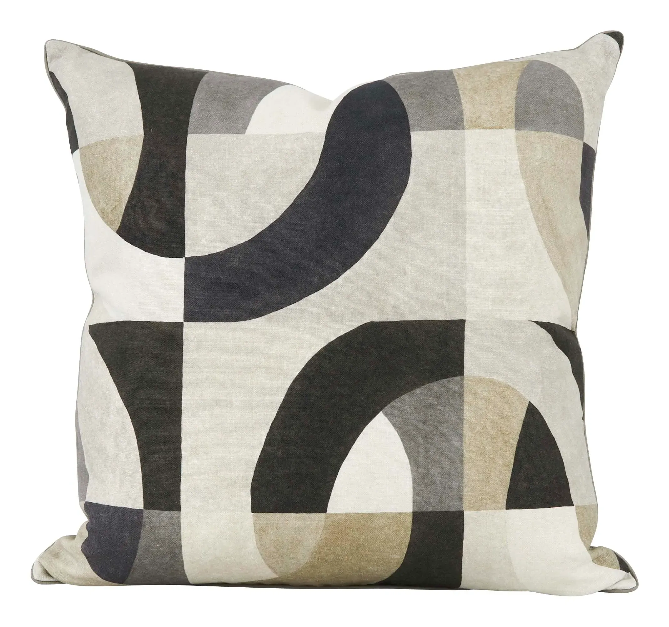 Topanga Square Throw Pillow with Insert - Stone, Linen image